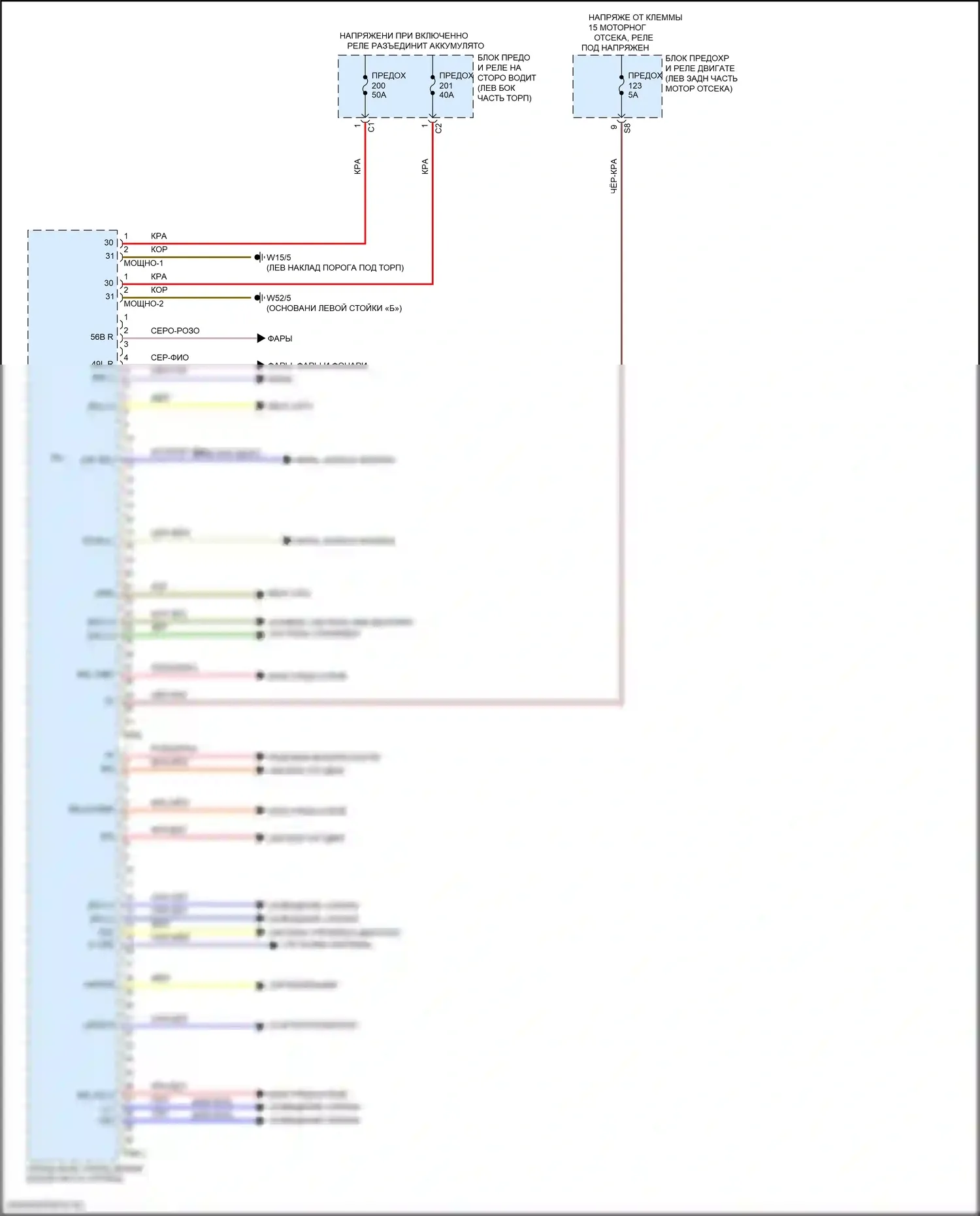 GLC-класс Mercedes-Benz X253 рестайлинг (2019-2023): Электросхема переднего блока управления sam (1 из 2) 