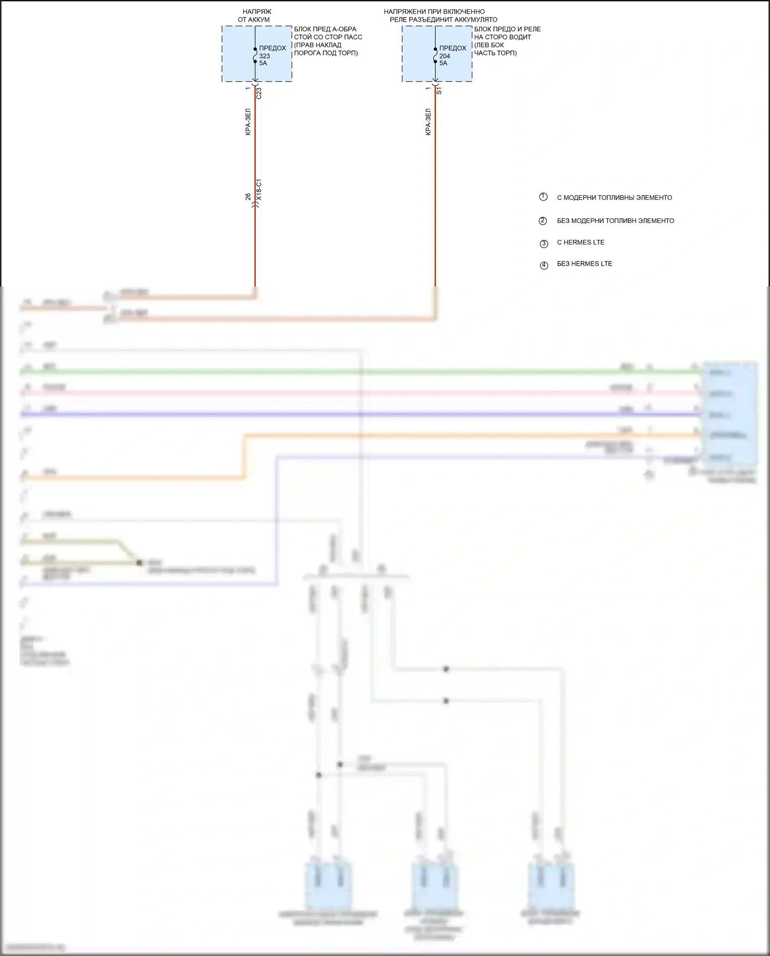GLC-класс Mercedes-Benz X253 рестайлинг (2019-2023): Электросхема диагностического разхъема 