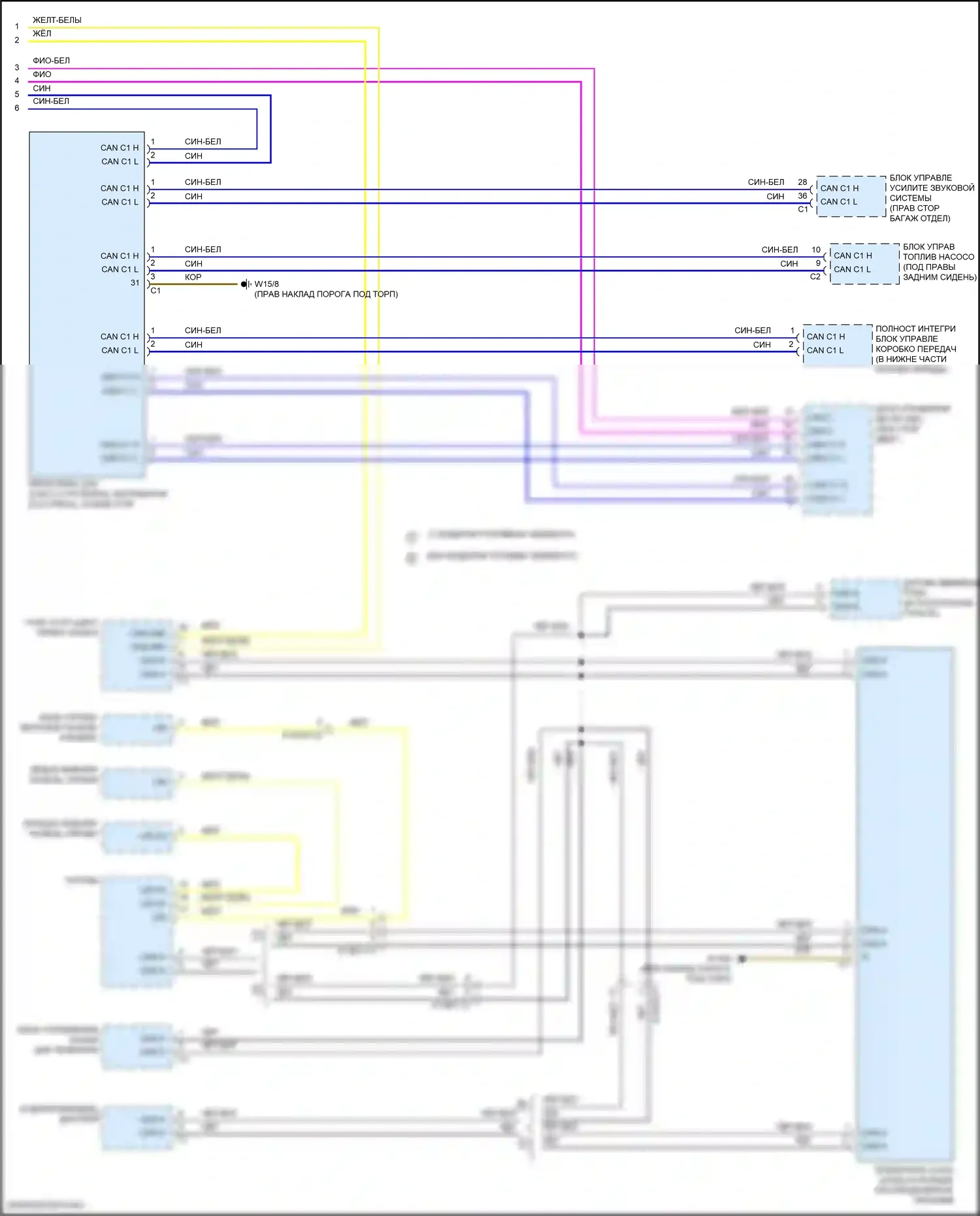 GLC-класс Mercedes-Benz X253 рестайлинг (2019-2023): Электросхема шины высокого/низкого уровня (5 из 5) 