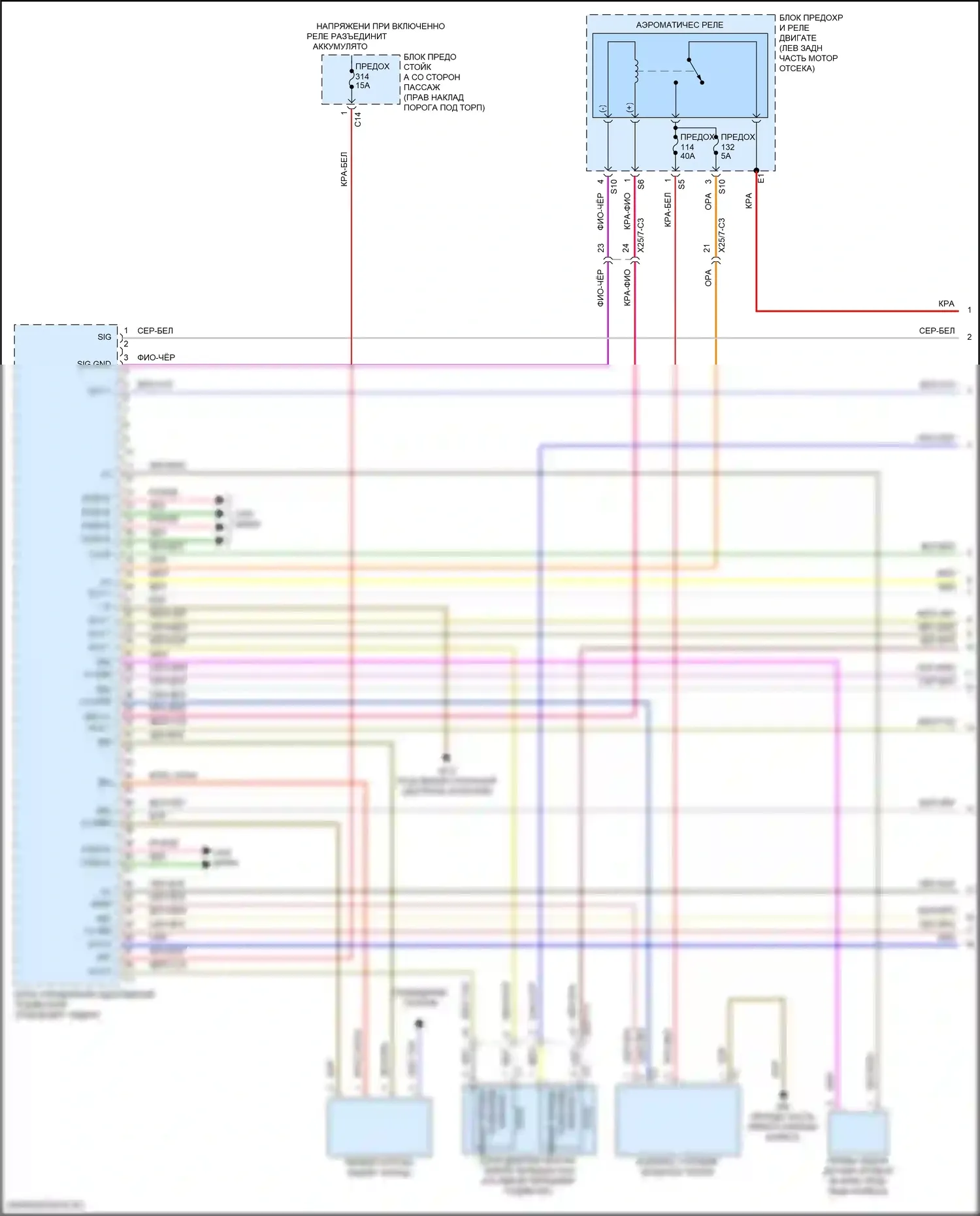 GLC-класс Mercedes-Benz X253 рестайлинг (2019-2023): Электросхема управления активным корпусом (1 из 2) 
