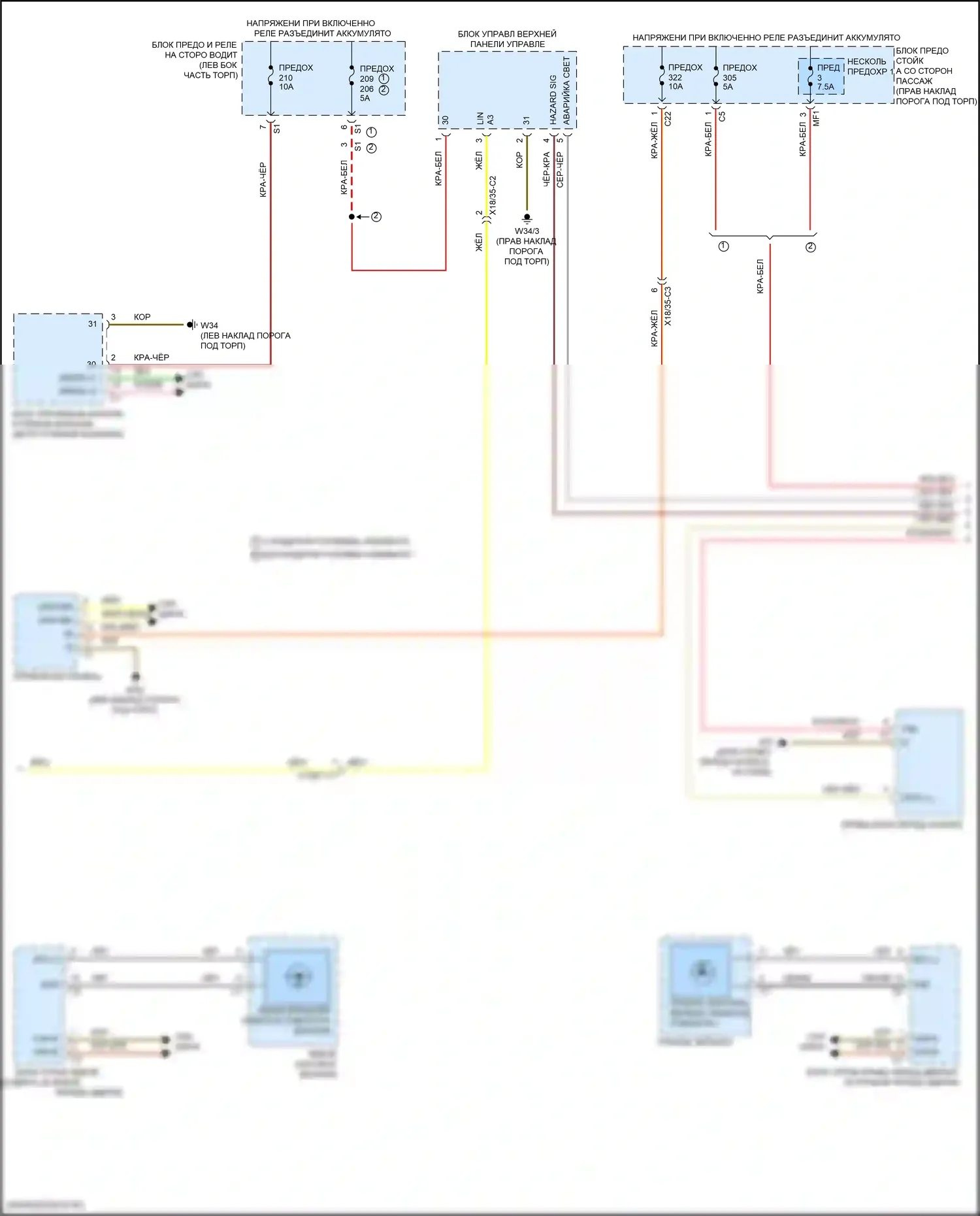GLC-класс Mercedes-Benz X253 рестайлинг (2019-2023): Электросхема фар и фонарей, со статическими светодиодными фарами (2 из 3) 