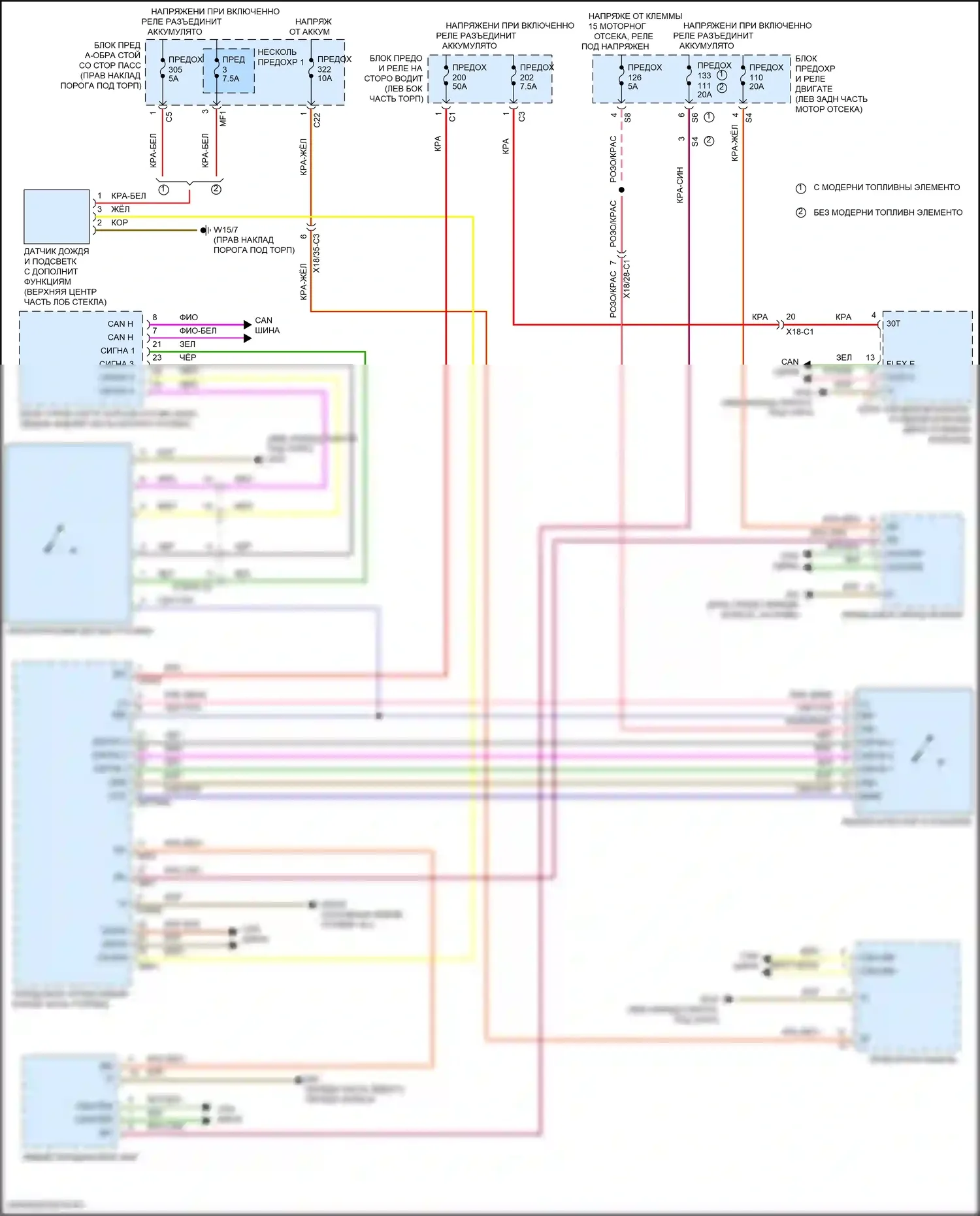 GLC-класс Mercedes-Benz X253 рестайлинг (2019-2023): Электросхема фар, со статическими светодиодными фарами 