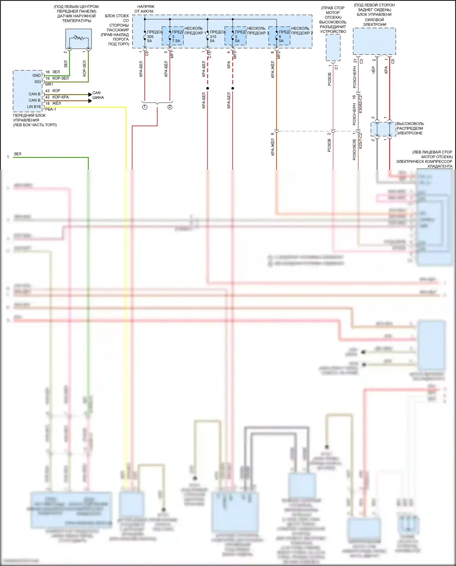 GLC-класс Mercedes-Benz X253 рестайлинг (2019-2023): Электросхема климат контроля (3 из 4) 
