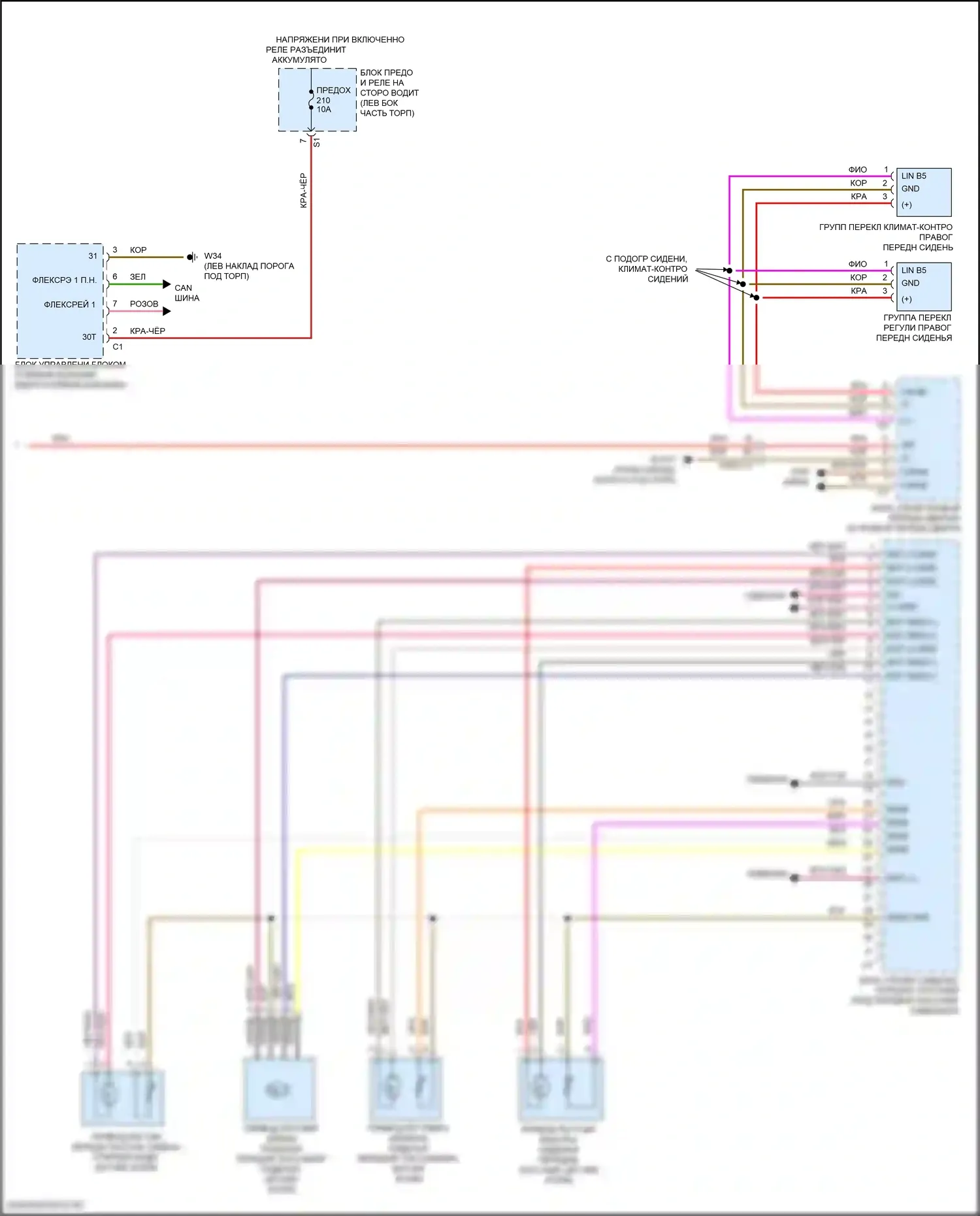 GLC-класс Mercedes-Benz X253 рестайлинг (2019-2023): Электросхема сиденья памяти пассажира (2 из 2) 