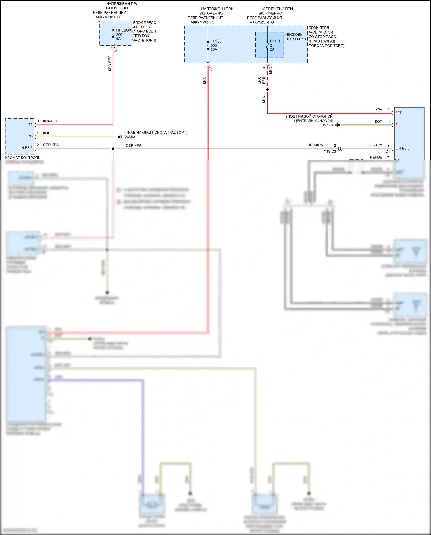 GLC-класс Mercedes-Benz X253 рестайлинг (2019-2023): Электросхема штатного отопителя 