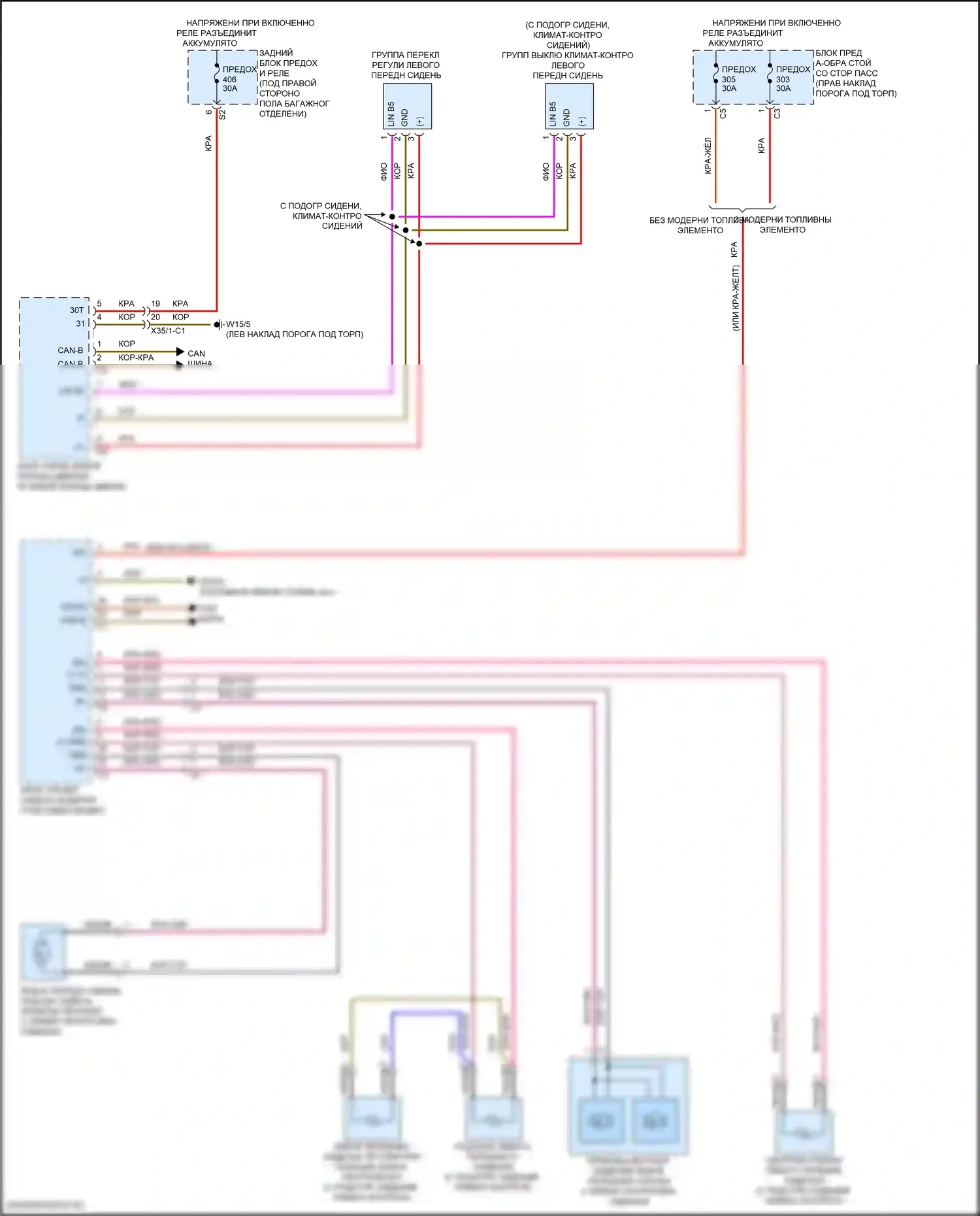 GLC-класс Mercedes-Benz X253 рестайлинг (2019-2023): Электросхема передней вентиляции и подогрева сидений, с памятью (1 из 2) 