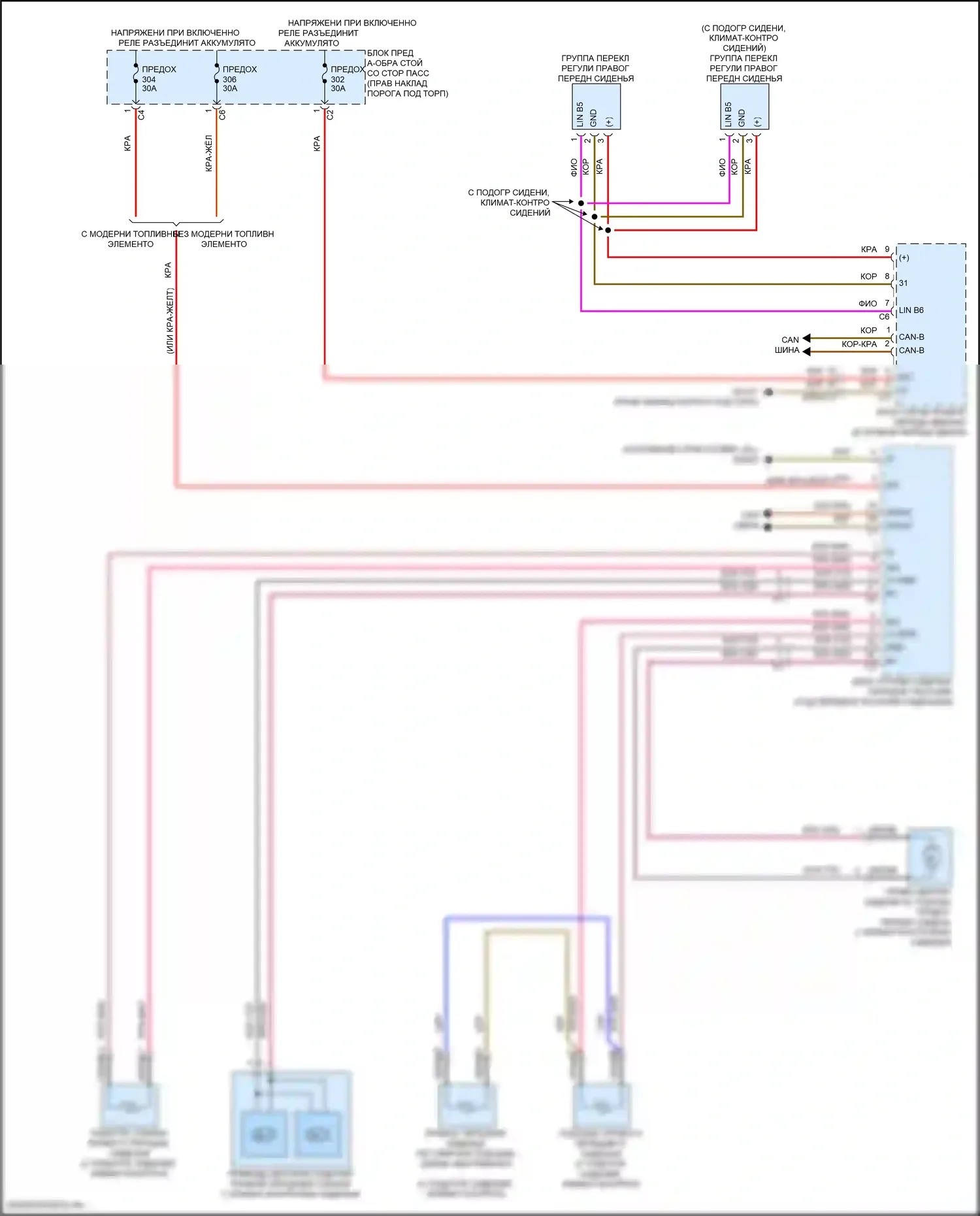 GLC-класс Mercedes-Benz X253 рестайлинг (2019-2023): Электросхема передней вентиляции и подогрева сидений, с памятью (2 из 2) 