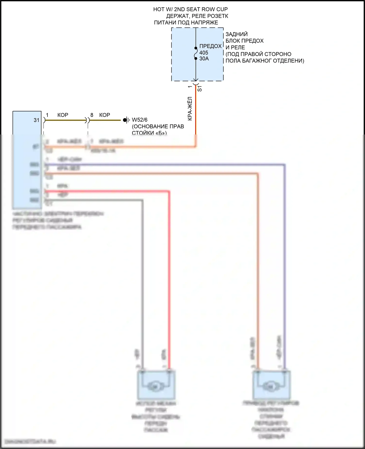 GLC-класс Mercedes-Benz X253 рестайлинг (2019-2023): Электросхема силового сиденья, без комфортных сидений 