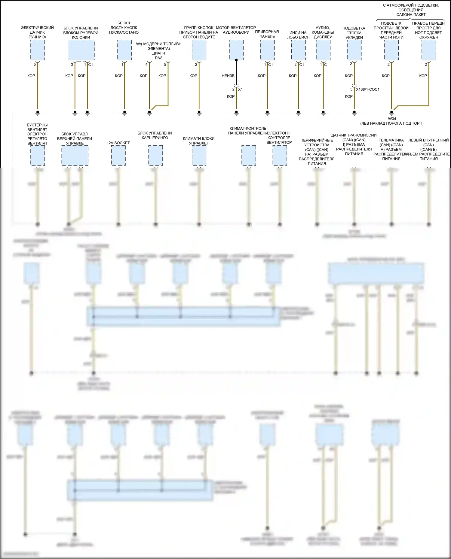 GLC-класс Mercedes-Benz X253 рестайлинг (2019-2023): Электросхема разводки массы (4 из 6) 