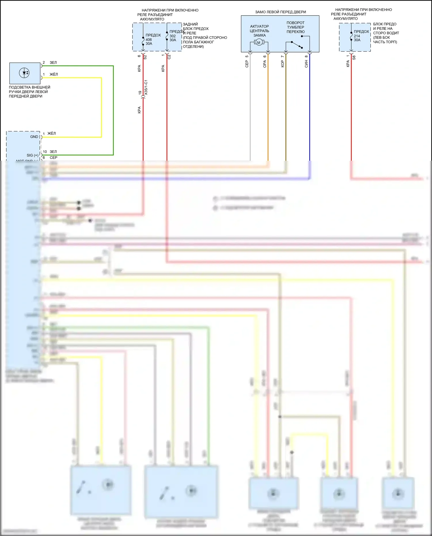 GLC-класс Mercedes-Benz X253 рестайлинг (2019-2023): Электросхема центрального замка с автоблокировкой (1 из 3) 