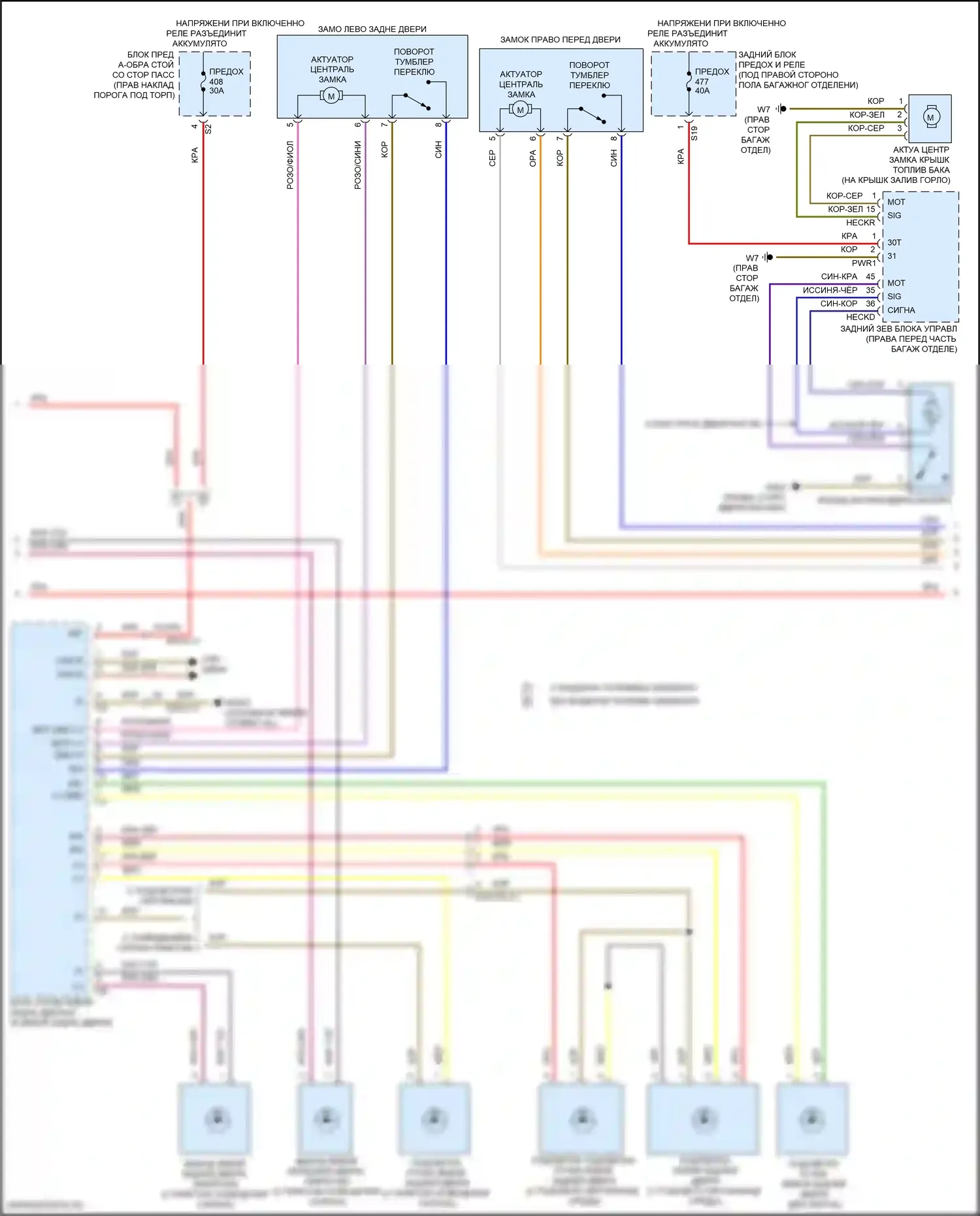 GLC-класс Mercedes-Benz X253 рестайлинг (2019-2023): Электросхема центрального замка с автоблокировкой (2 из 3) 