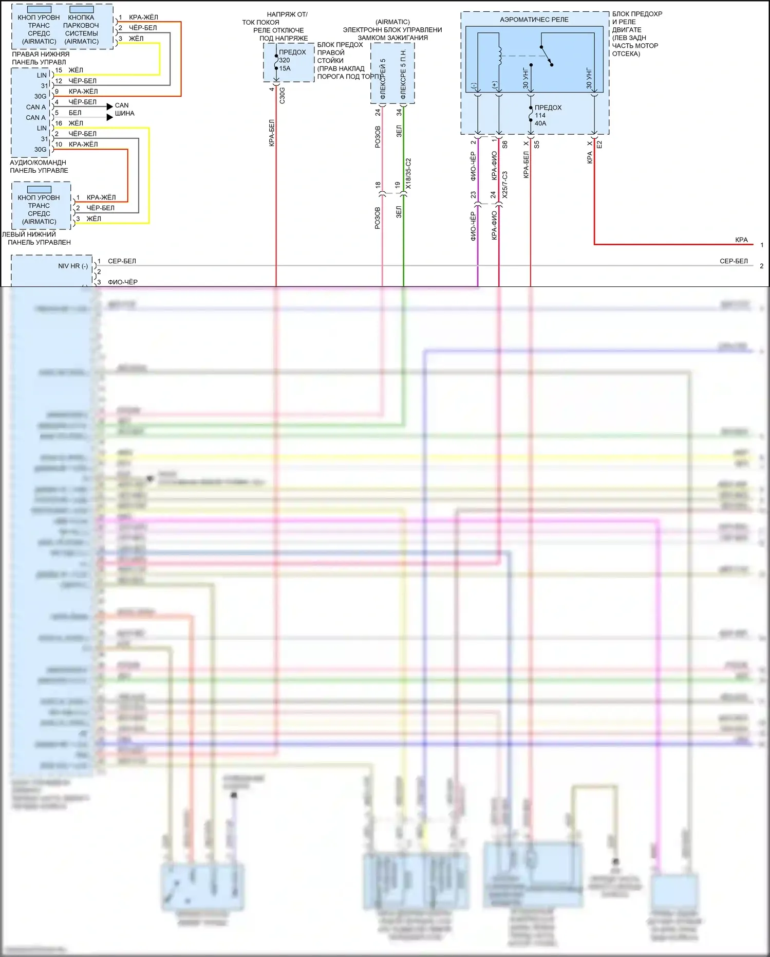 GLC-класс Mercedes-Benz X253 (2015-2019): Электросхема электронной подвески (1 из 3) 