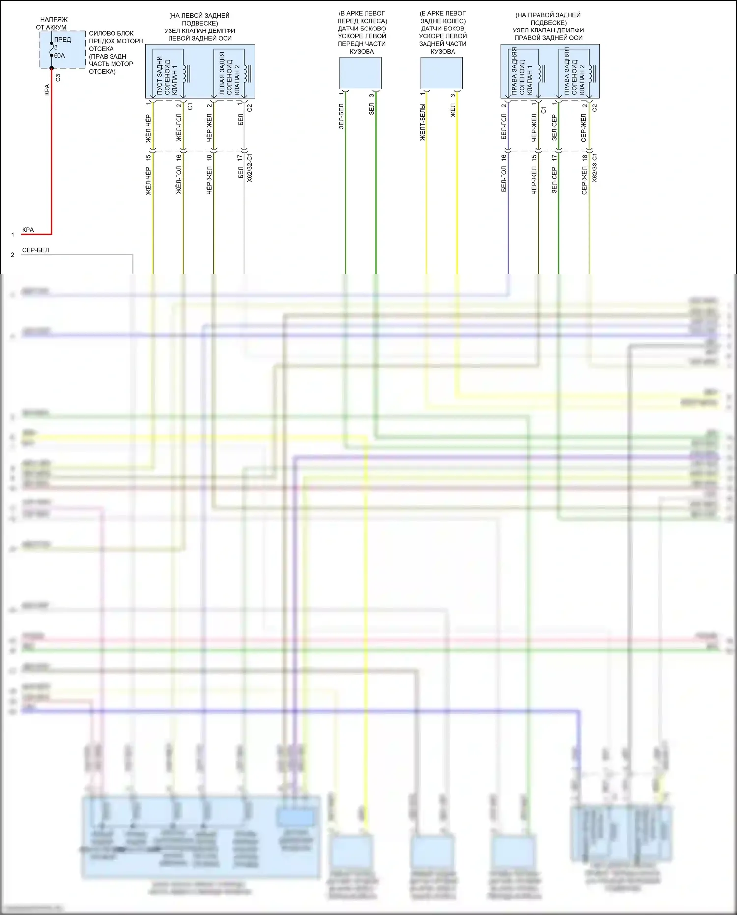GLC-класс Mercedes-Benz X253 (2015-2019): Электросхема электронной подвески (2 из 3) 