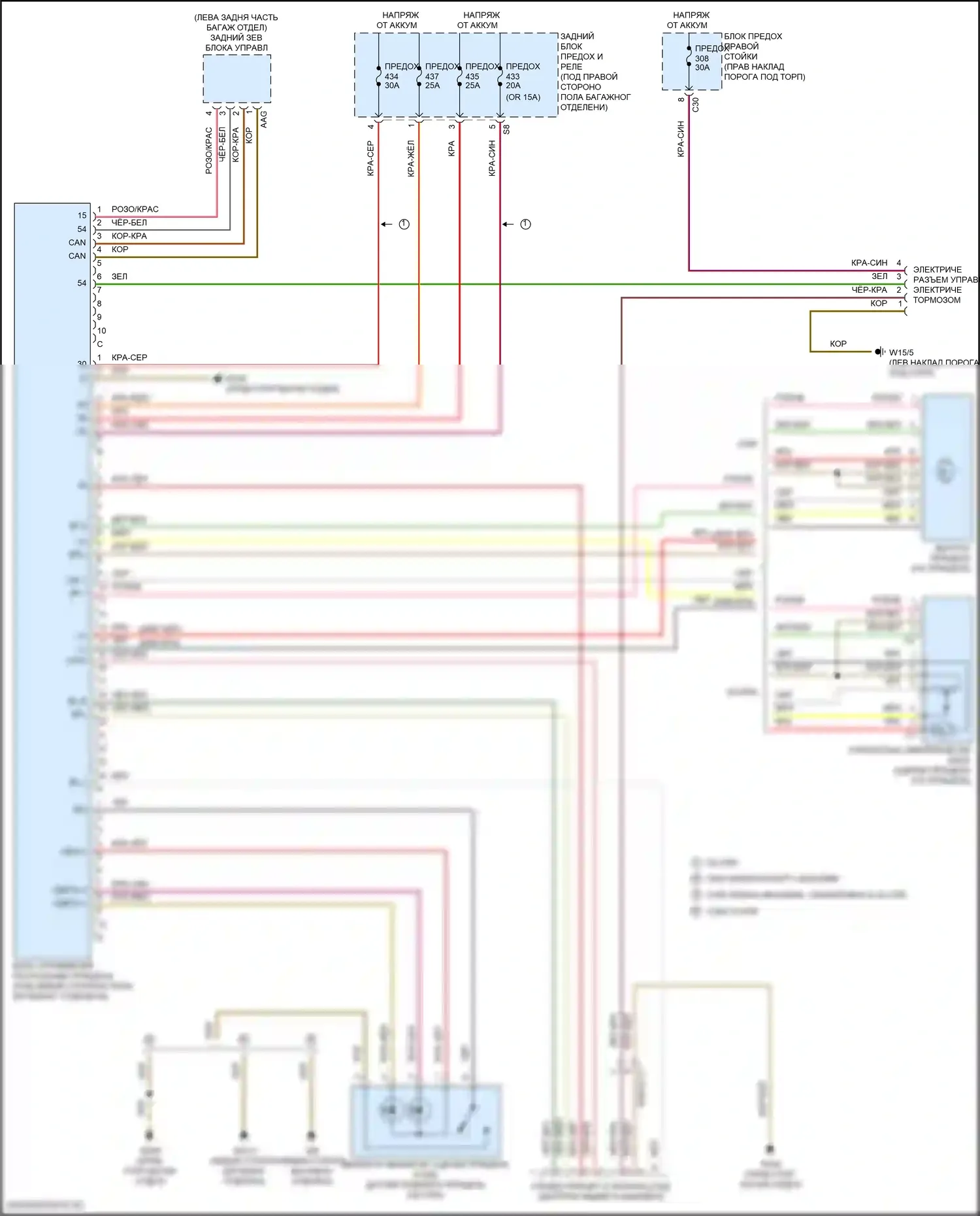 GLC-класс Mercedes-Benz X253 (2015-2019): Электросхема освещения прицепа 