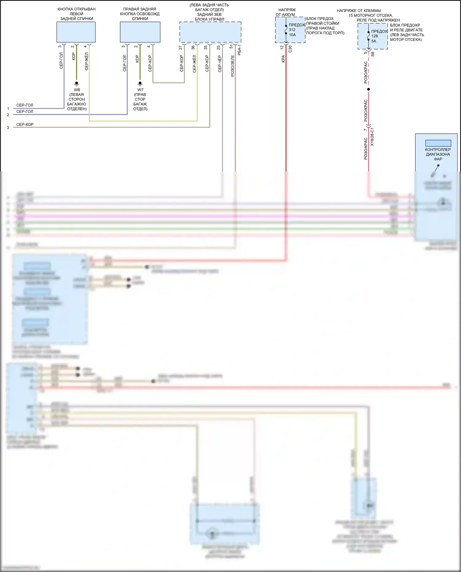 GLC-класс Mercedes-Benz X253 (2015-2019): Электросхема подсветки приборной панели (2 из 3) 
