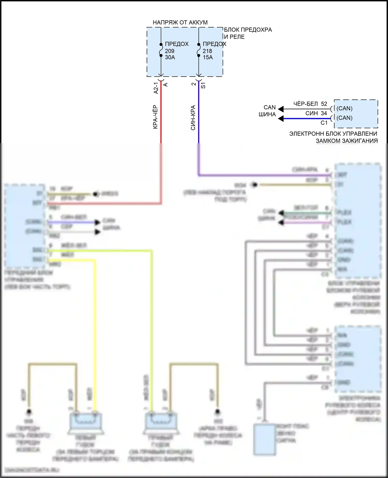 GLC-класс Mercedes-Benz X254 (2022-2024): Электросхема клаксона, внедорожник 