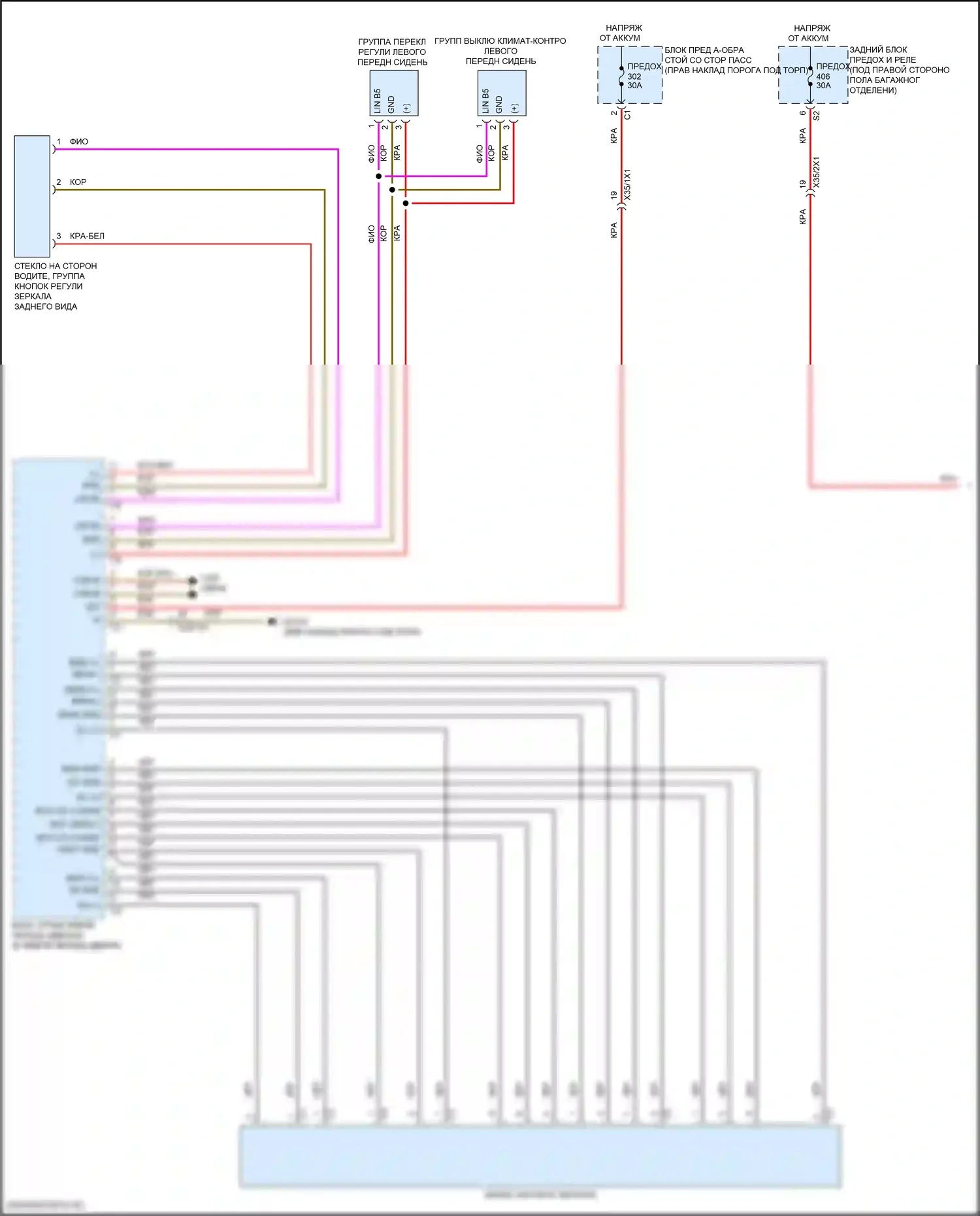 GLC-класс Mercedes-Benz X254 (2022-2024): Электросхема памяти зеркал, купе (1 из 2) 