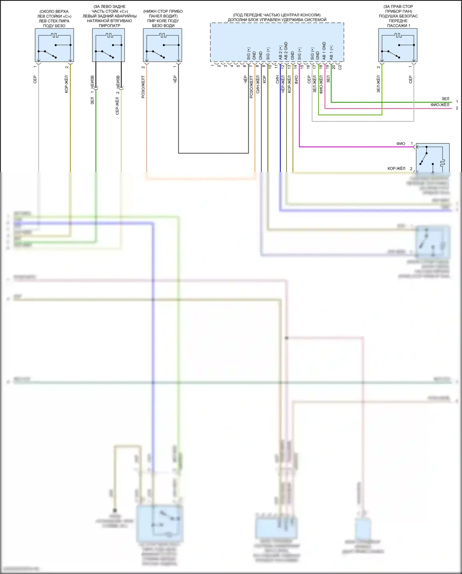 GLC-класс Mercedes-Benz X254 (2022-2024): Электросхема подушек безопасности, купе (2 из 4) 