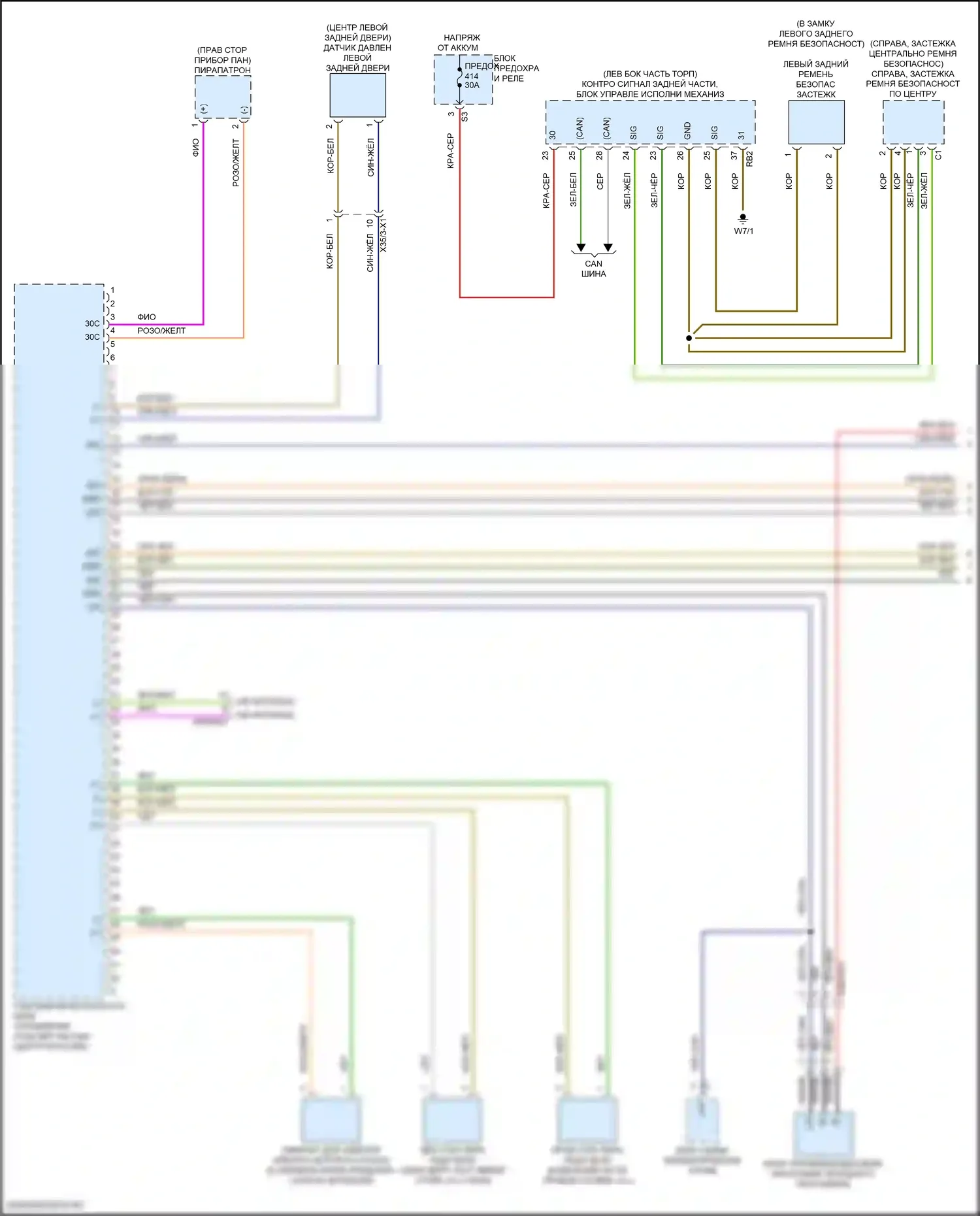 GLC-класс Mercedes-Benz X254 (2022-2024): Электросхема подушек безопасности, внедорожник (1 из 4) 