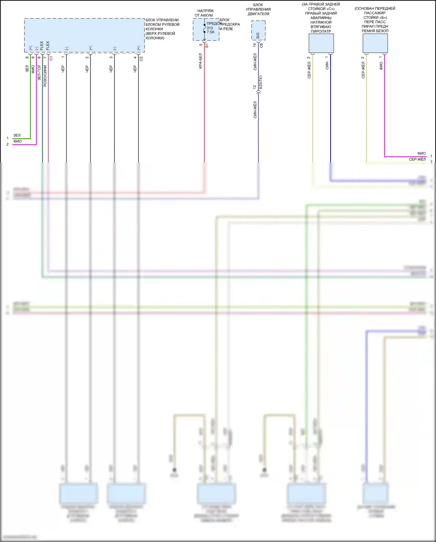 GLC-класс Mercedes-Benz X254 (2022-2024): Электросхема подушек безопасности, внедорожник (3 из 4) 