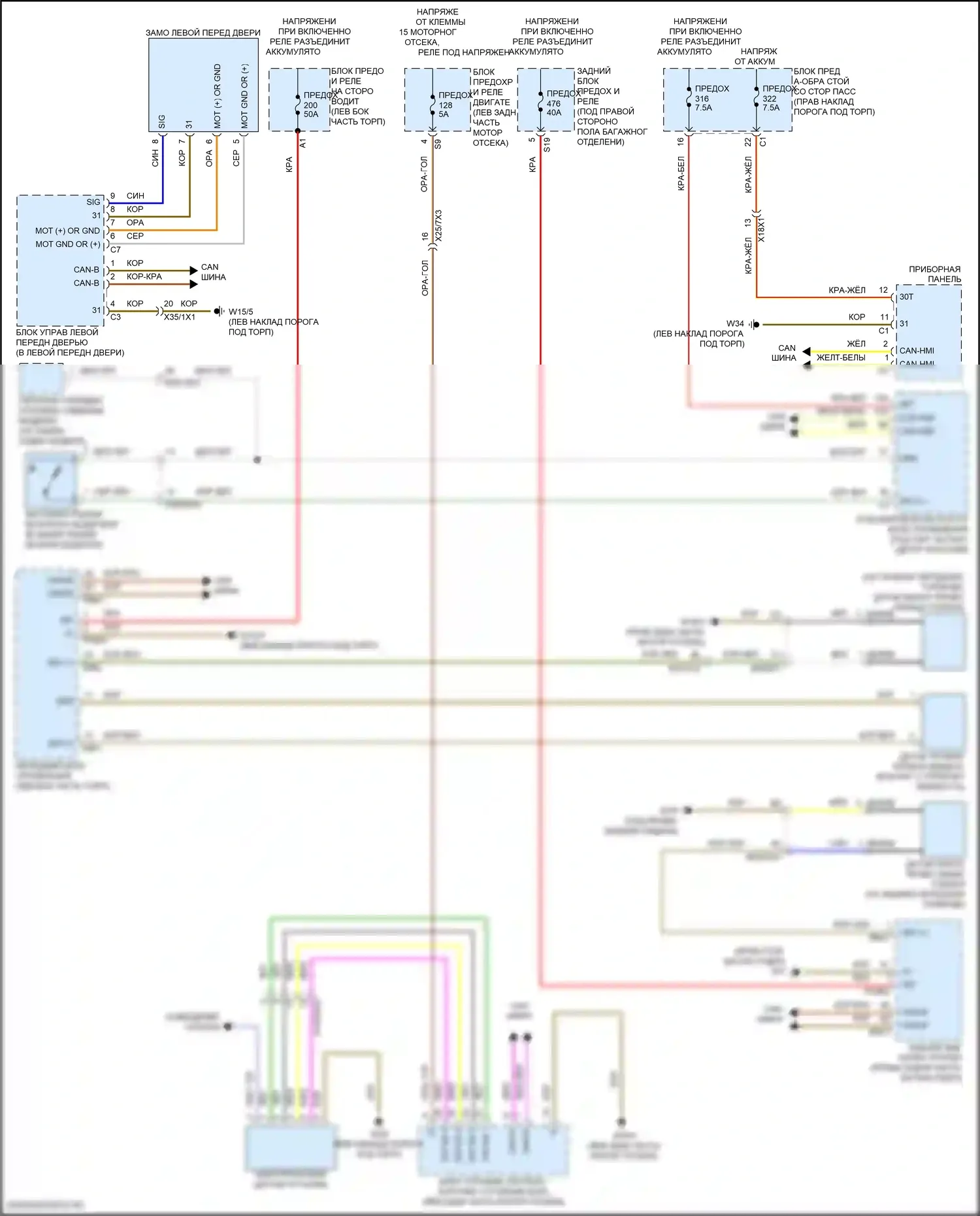 GLC-класс Mercedes-Benz X254 (2022-2024): Электросхема предупреждения о ремнях безопасности, купе 