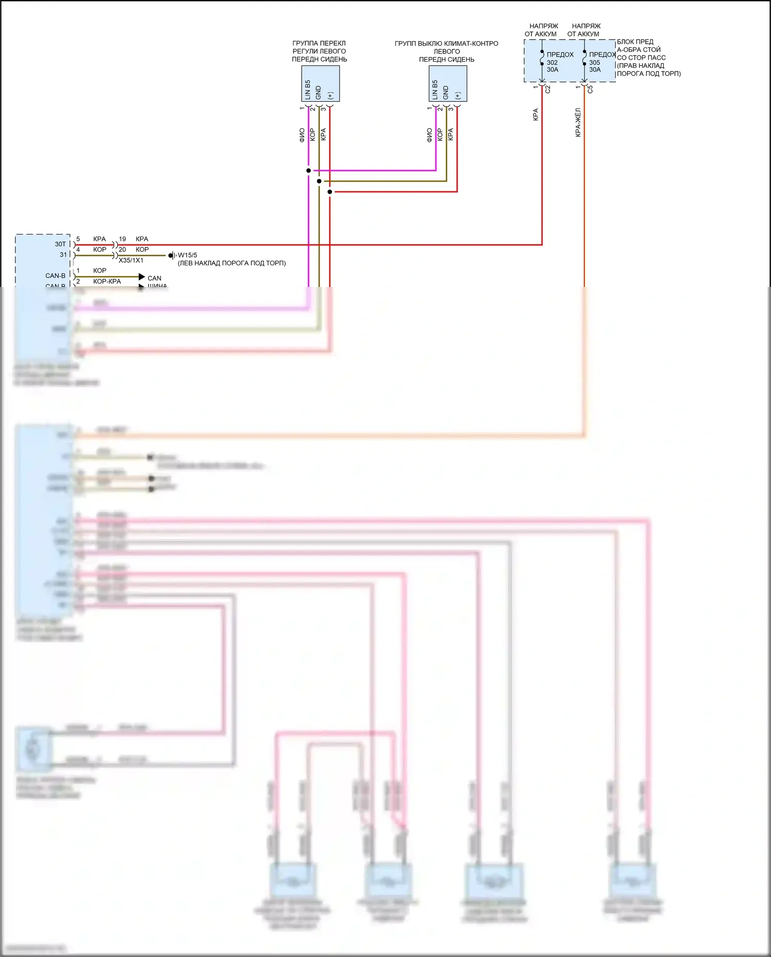 GLC-класс Mercedes-Benz X254 (2022-2024): Электросхема передней вентиляции и подогрева сидений, купе (1 из 2) 