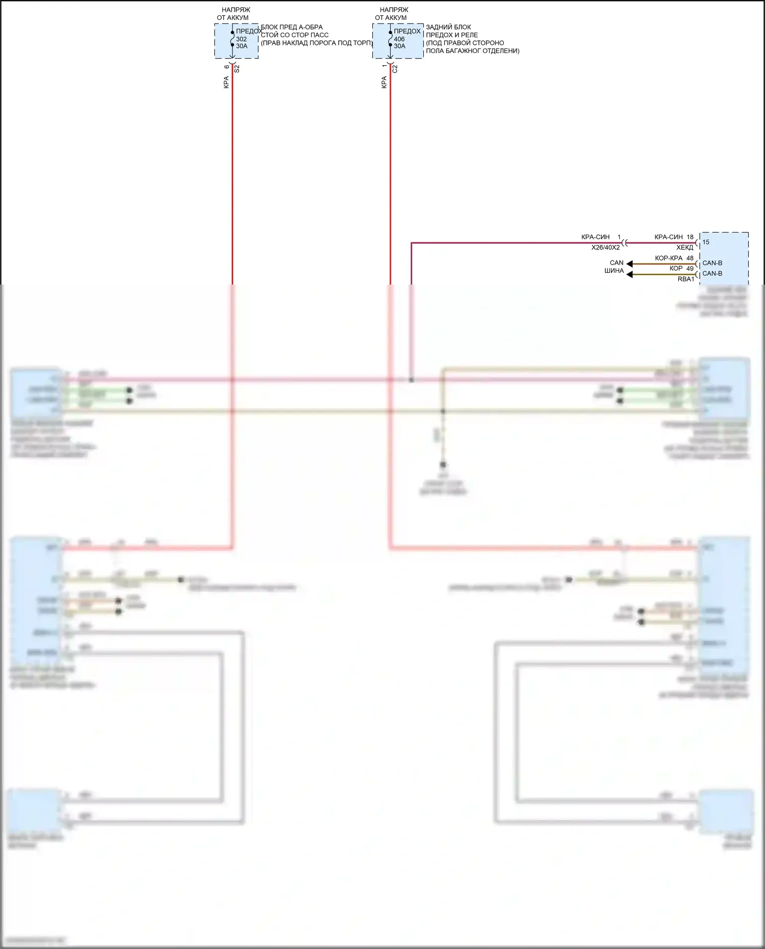 GLC-класс Mercedes-Benz X254 (2022-2024): Электросхема информационной системы в слепой зоне 