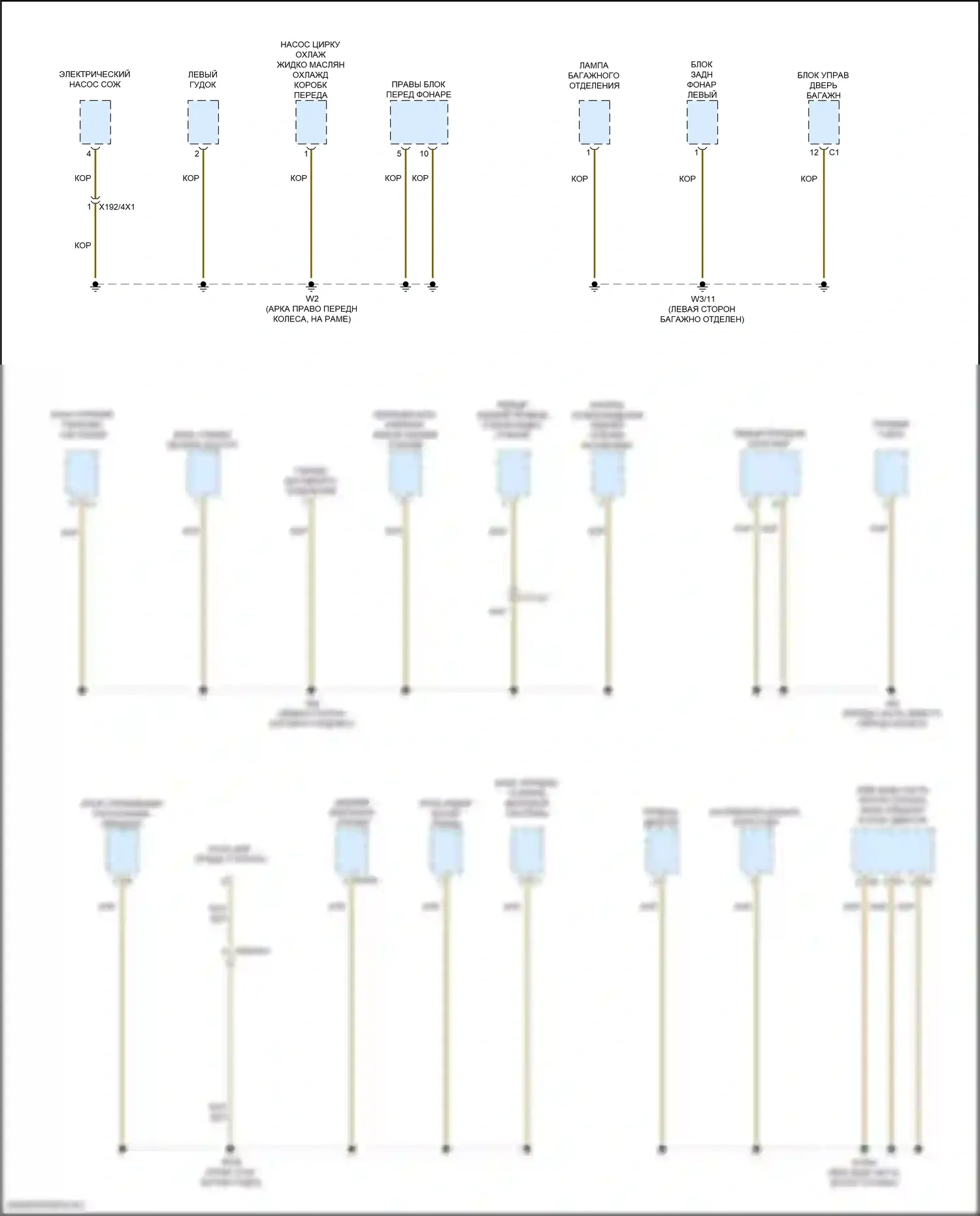 GLC-класс Mercedes-Benz X254 (2022-2024): Электросхема разводки массы, купе (1 из 6) 