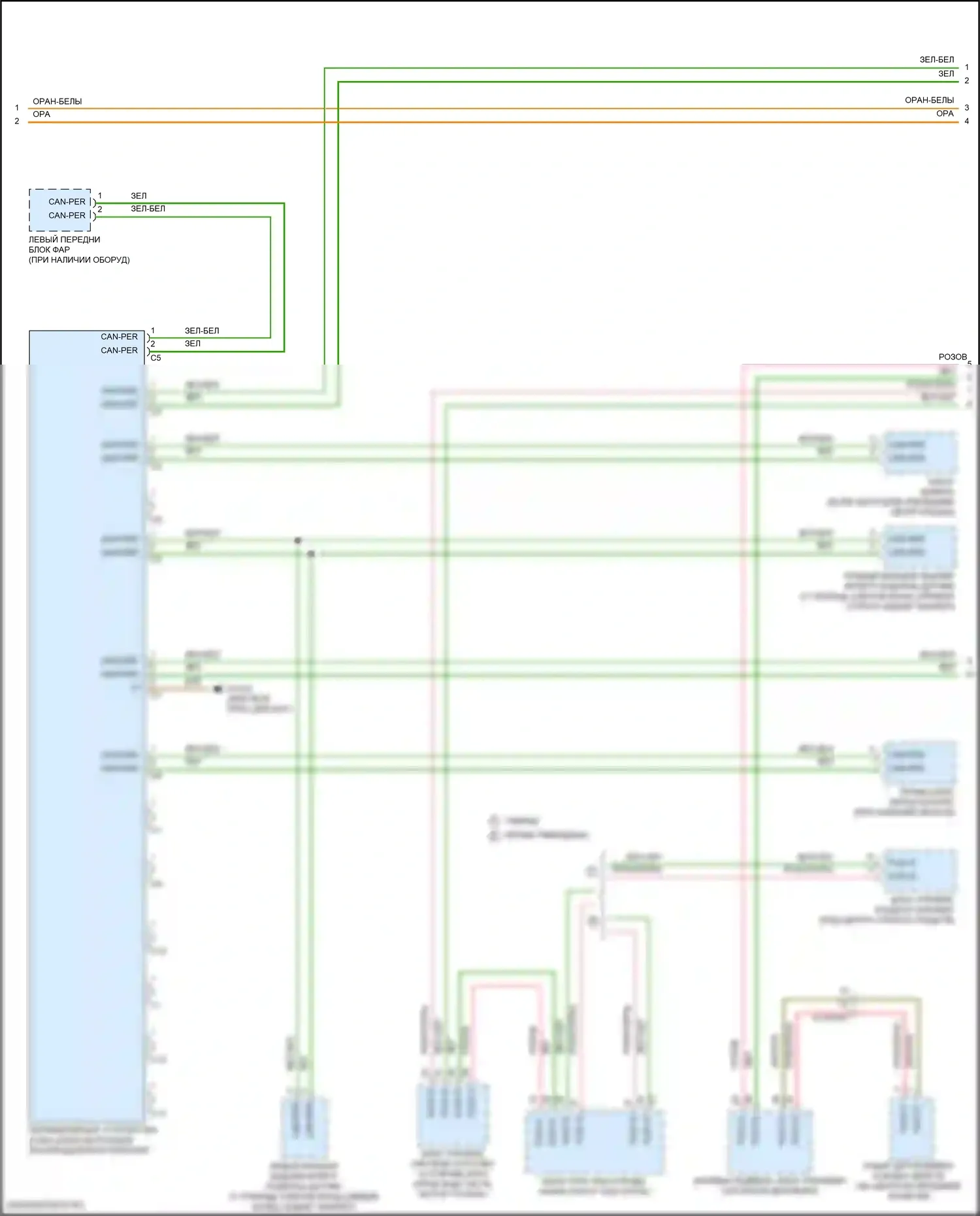 GLE-класс Coupe Mercedes-Benz C167 (2019-2023): Электросхема шины высокого/низкого уровня (2 из 8) 