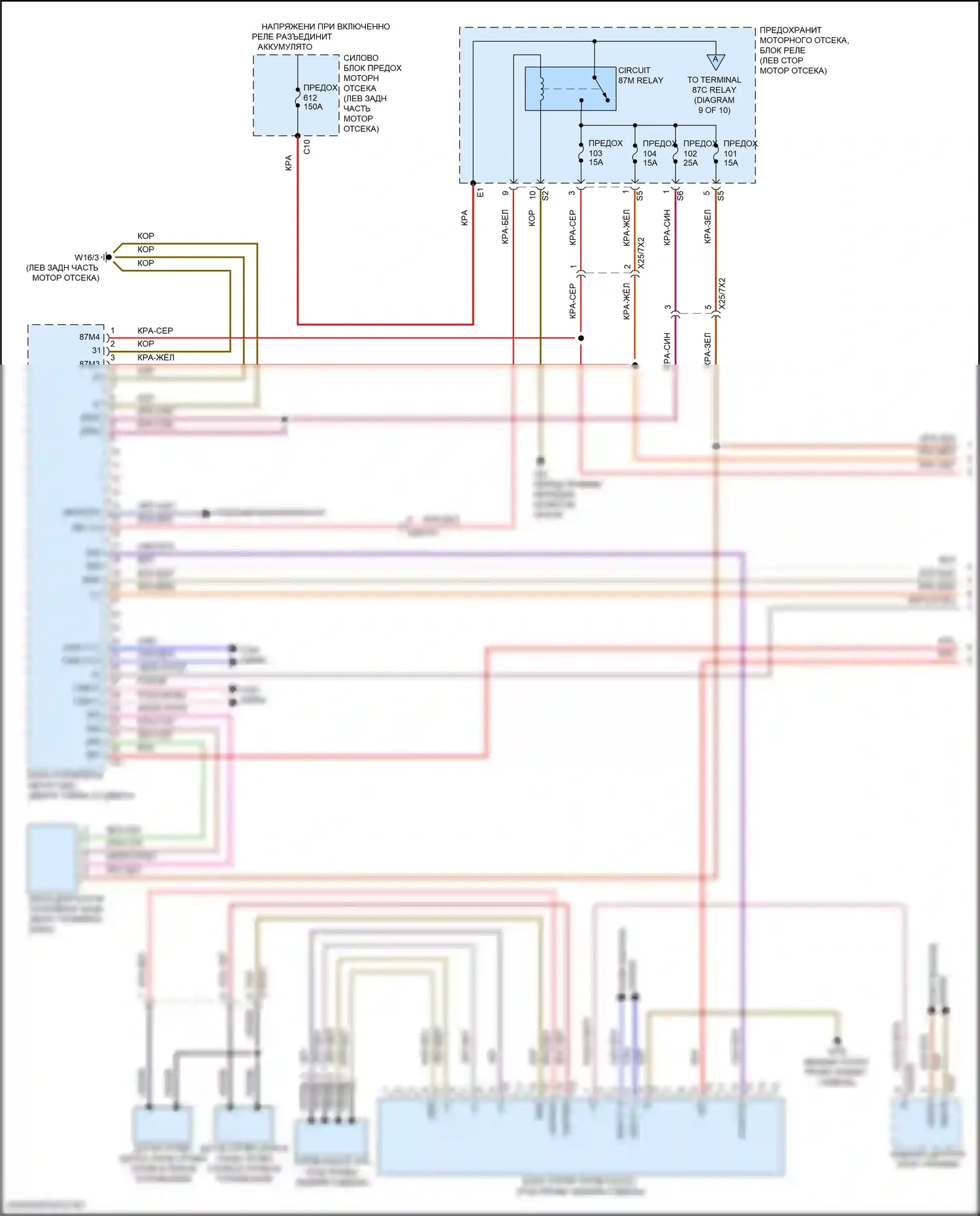 GLE-класс Coupe Mercedes-Benz C167 (2019-2023): Электросхема двигатель 3.0л турбо гибрид, электросхема органов управления двигателем (1 из 10) 