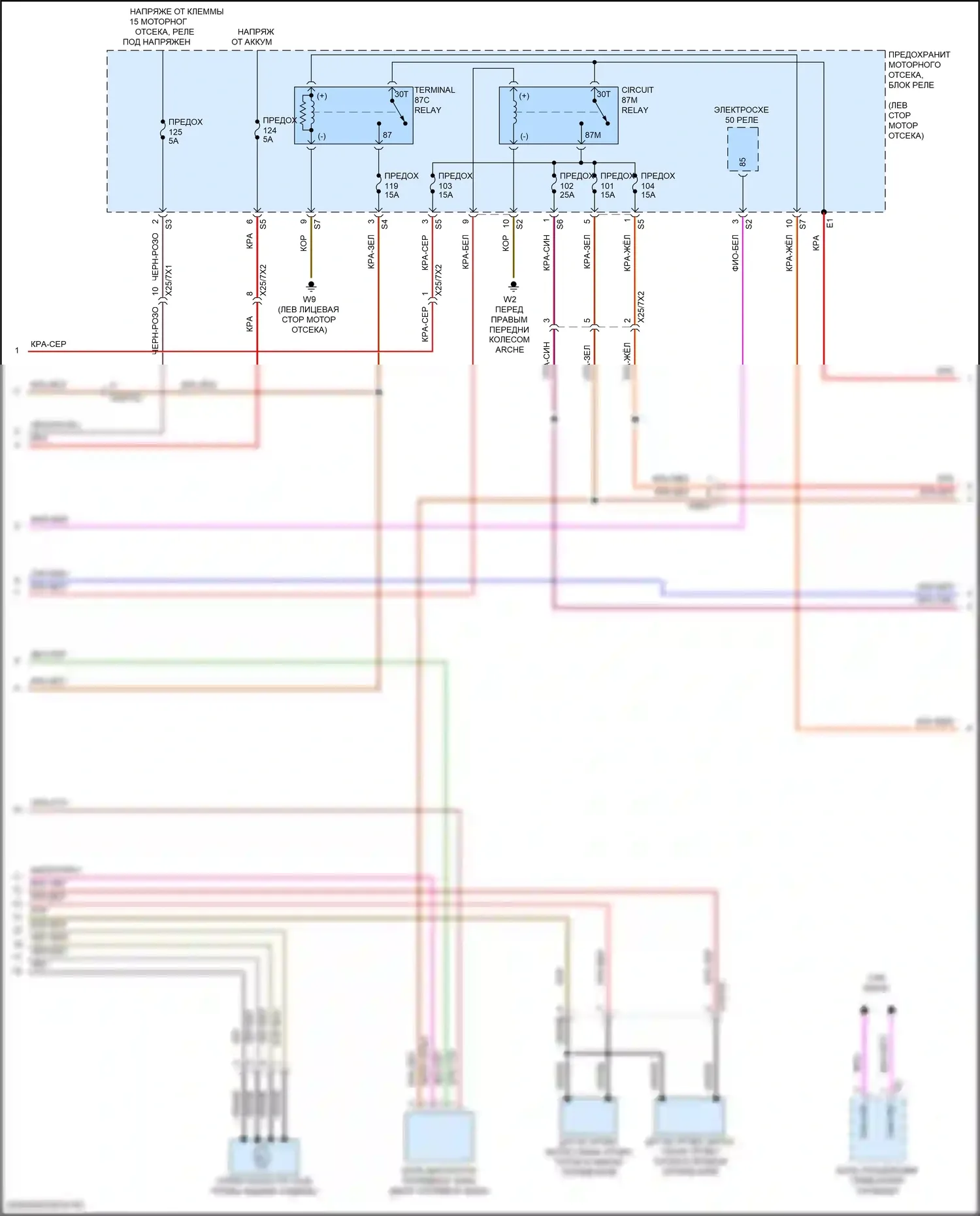 GLE-класс Coupe Mercedes-Benz C167 (2019-2023): Электросхема двигателя 2.0л турбо (3 из 8) 