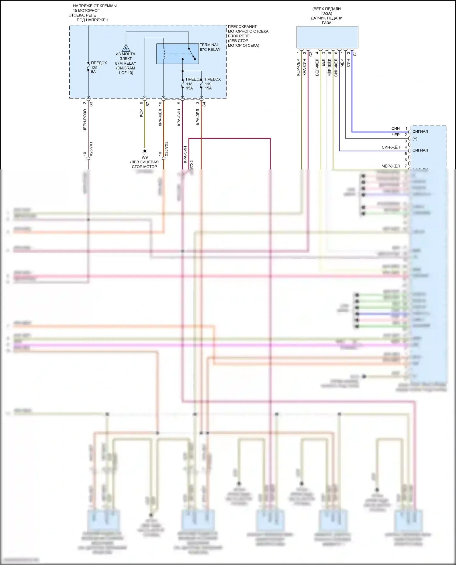 GLE-класс Coupe Mercedes-Benz C167 (2019-2023): Электросхема двигателя 3.0л турбогибрида, электросхема органов управления двигателем (10 из 10) 