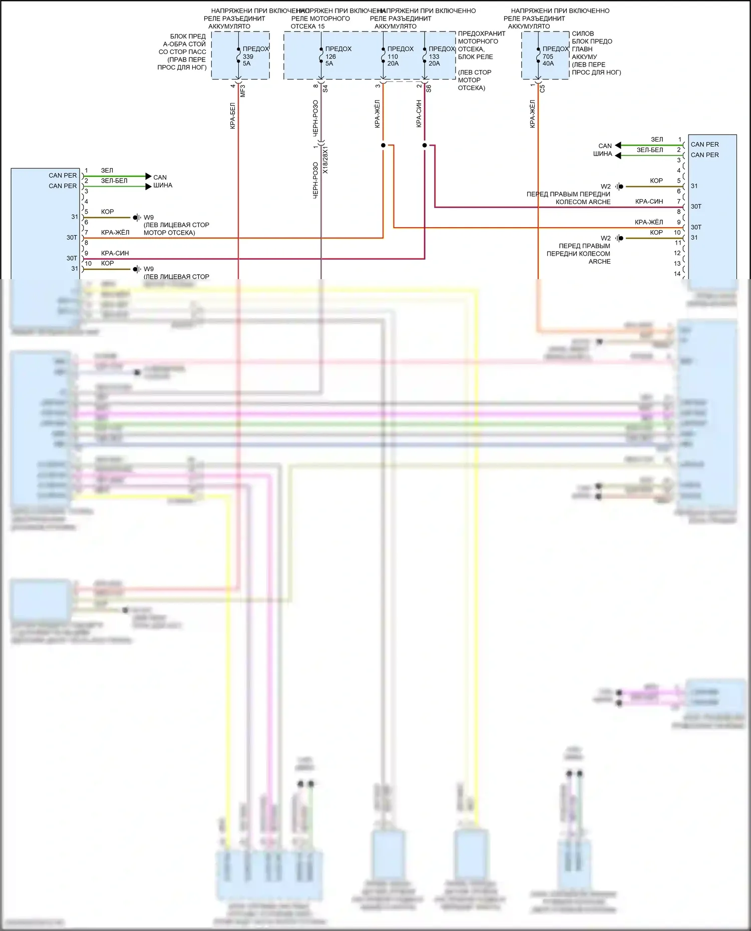 GLE-класс Coupe Mercedes-Benz C167 (2019-2023): Электросхема фар, с адаптивными светодиодными фарами 