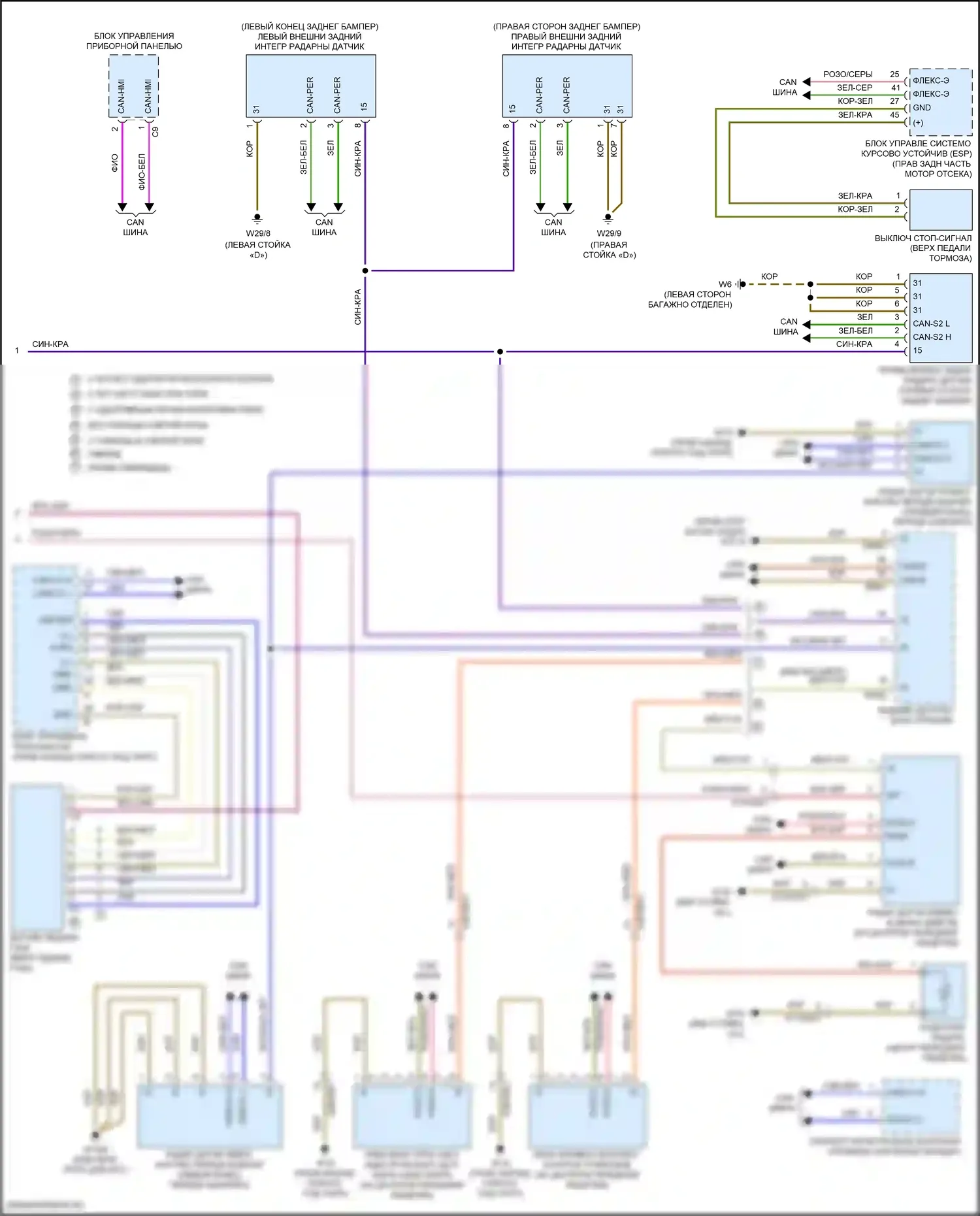 GLE-класс Coupe Mercedes-Benz C167 (2019-2023): Электросхема круиз-контроля (3 из 3) 