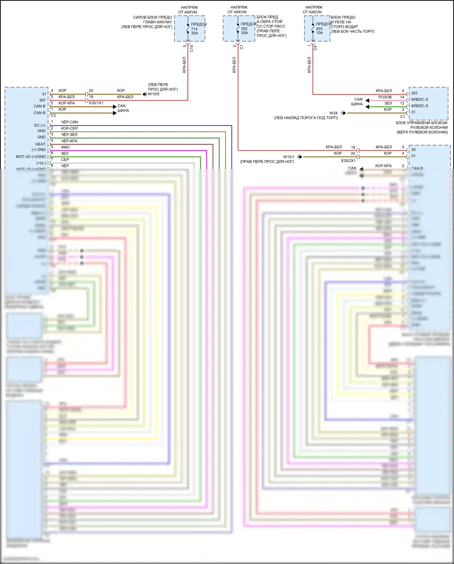 GLE-класс Coupe Mercedes-Benz C167 (2019-2023): Электросхема зеркал памяти 