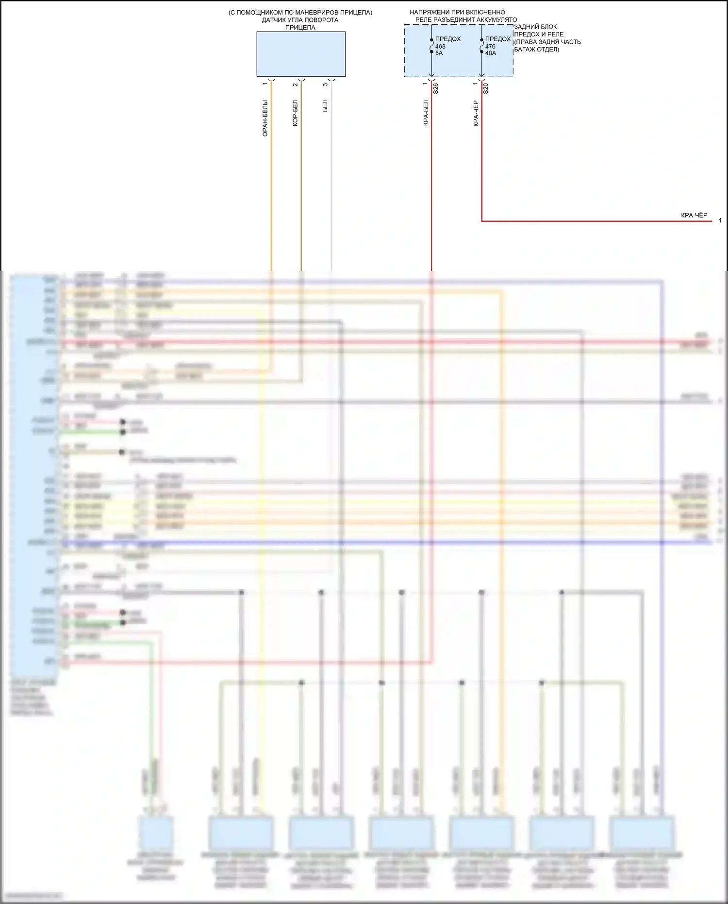 GLE-класс Coupe Mercedes-Benz C167 (2019-2023): Электросхема парктроника (1 из 3) 