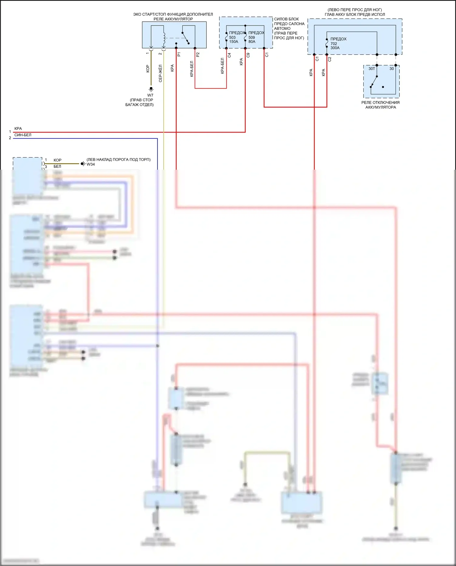 GLE-класс Coupe Mercedes-Benz C167 (2019-2023): Электросхема стартера (2 из 2) 