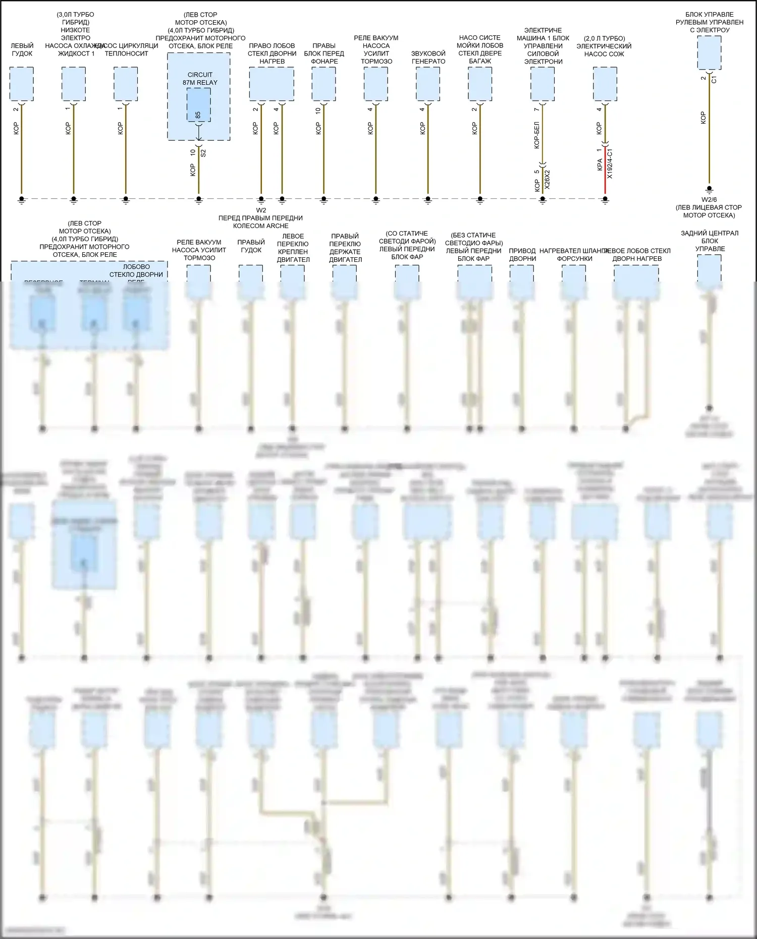 GLE-класс Coupe Mercedes-Benz C167 (2019-2023): Электросхема разводки массы (1 из 6) 