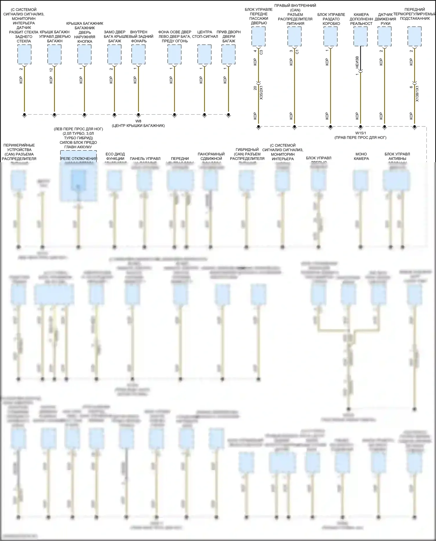 GLE-класс Coupe Mercedes-Benz C167 (2019-2023): Электросхема разводки массы (3 из 6) 