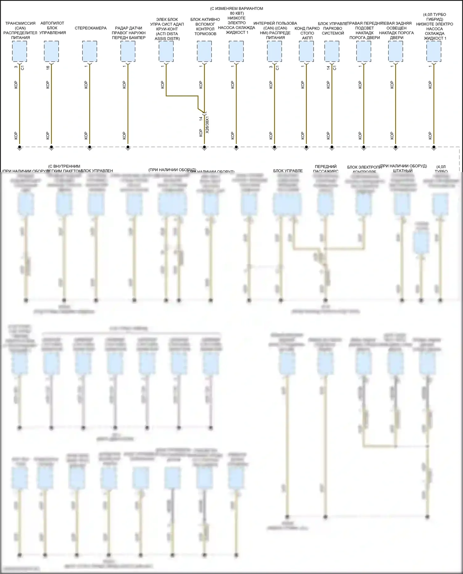 GLE-класс Coupe Mercedes-Benz C167 (2019-2023): Электросхема разводки массы (4 из 6) 