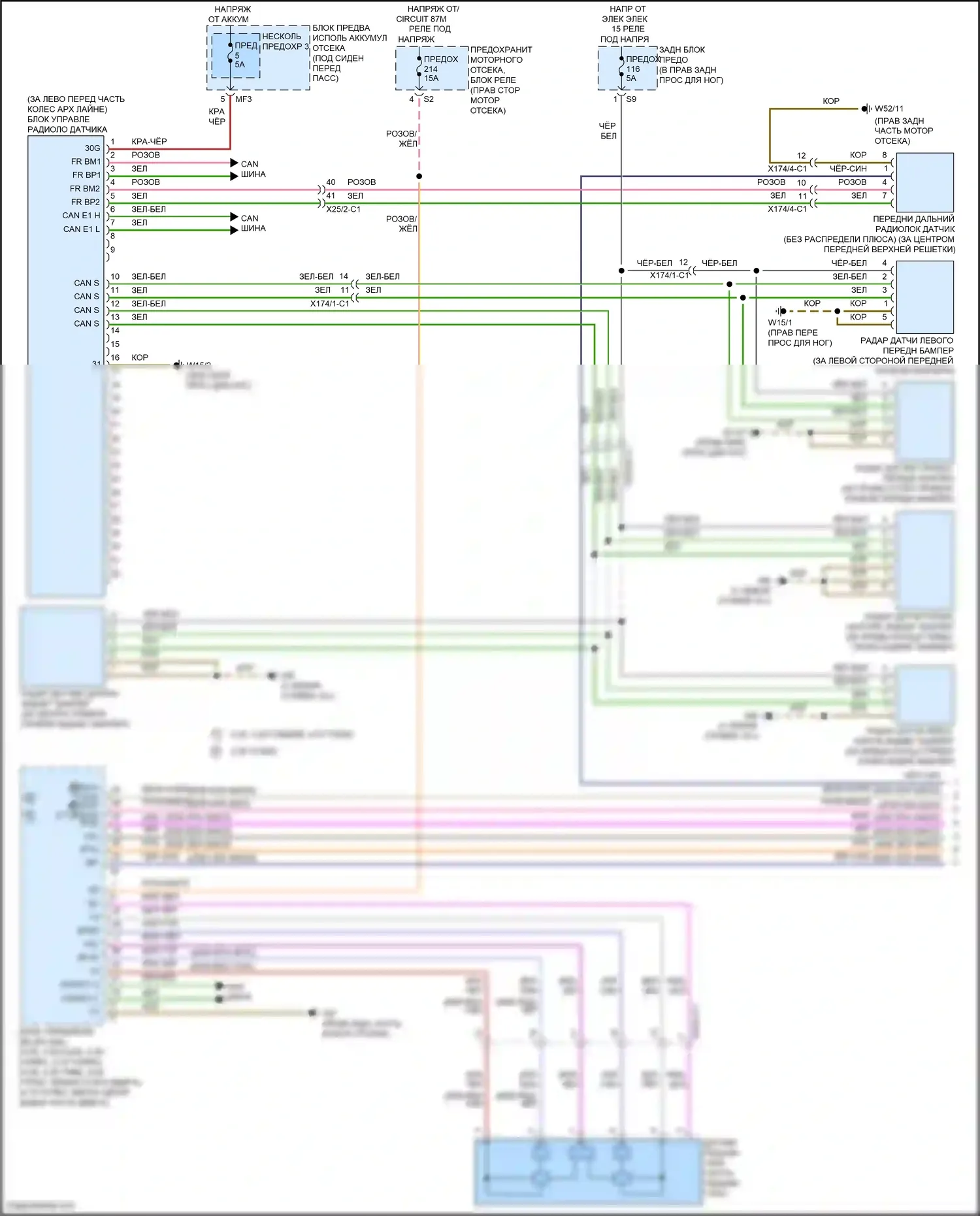 GLE-класс Coupe Mercedes-Benz C292 (2015-2019): Электросхема круиз-контроля (1 из 2) 