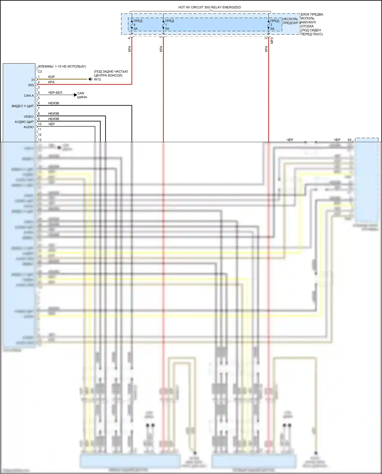 GLE-класс Coupe Mercedes-Benz C292 (2015-2019): Электросхема dvd-плеера 