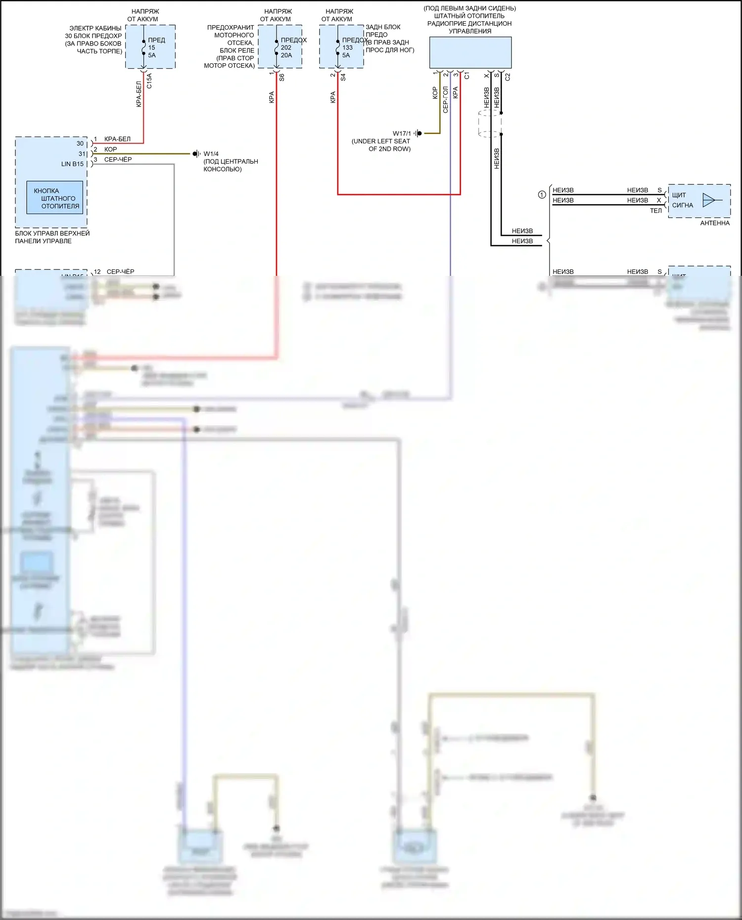 GLE-класс Coupe Mercedes-Benz C292 (2015-2019): Электросхема штатного отопителя 