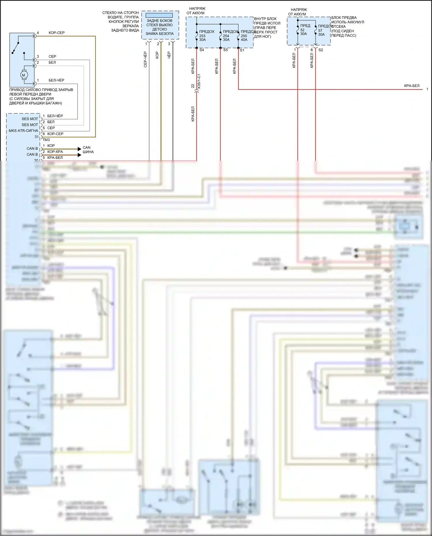 GLE-класс Coupe Mercedes-Benz C292 (2015-2019): Электросхема центрального замка с автоблокировкой (1 из 3) 