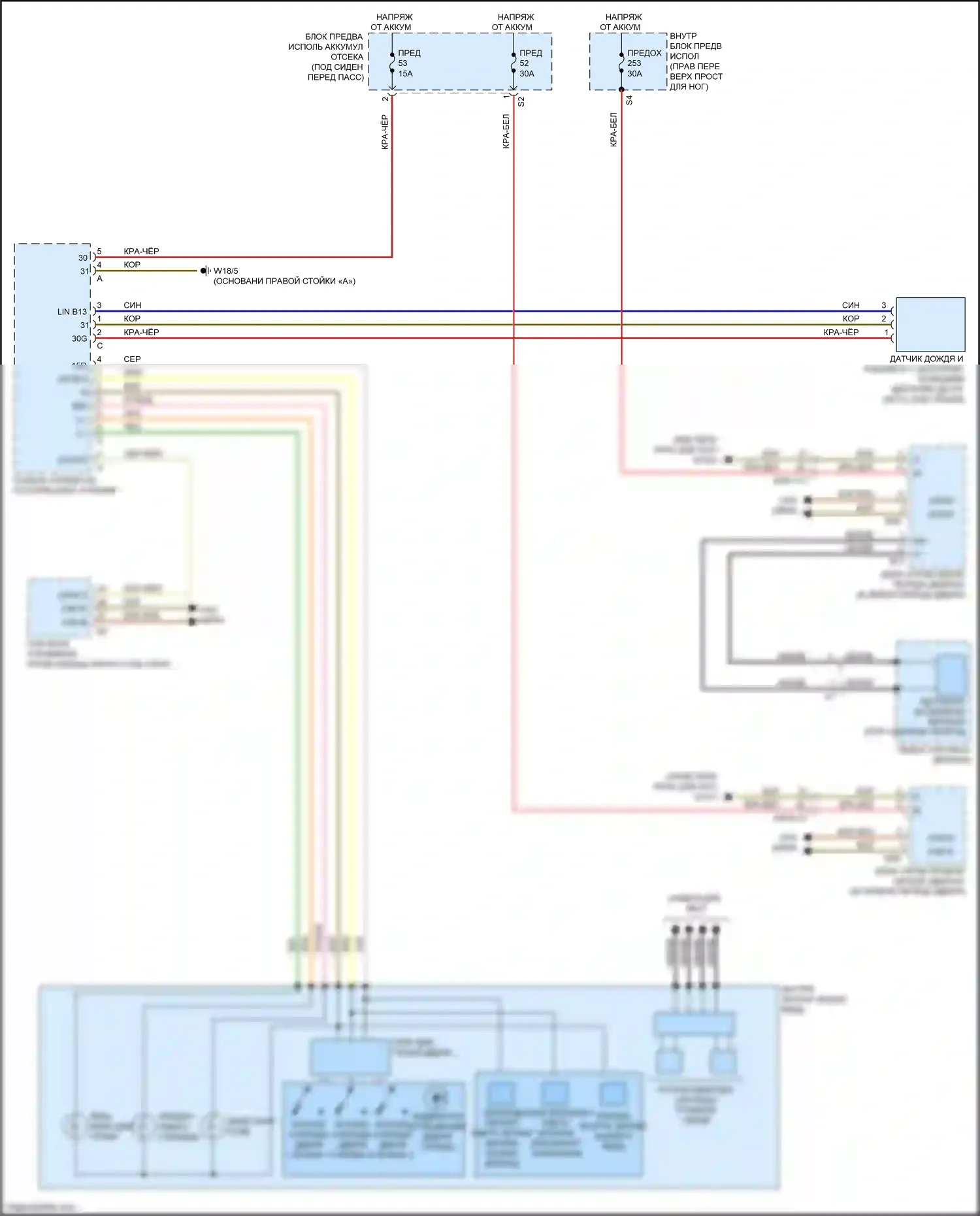 GLE-класс Coupe Mercedes-Benz C292 (2015-2019): Электросхема автоматического дневного/ночного зеркала 