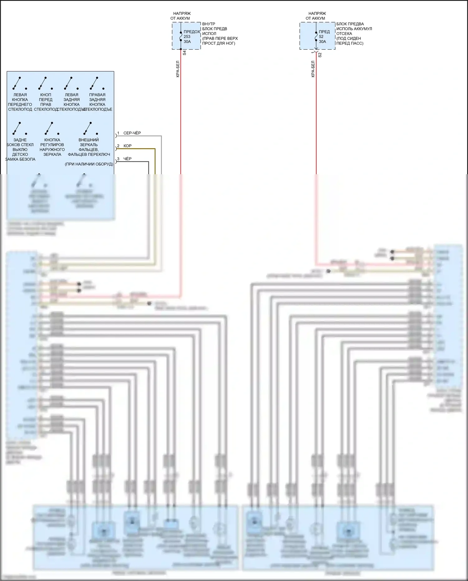 GLE-класс Coupe Mercedes-Benz C292 (2015-2019): Электросхема силового зеркала 