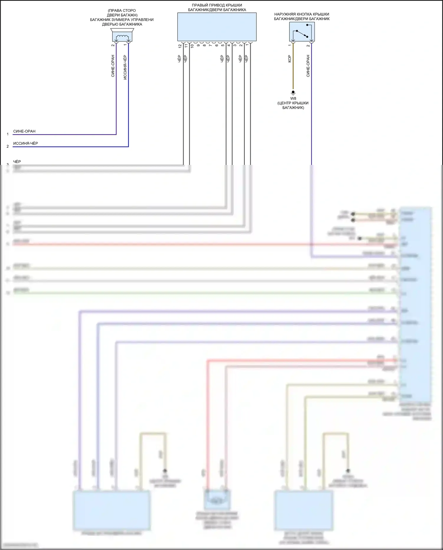 GLE-класс Mercedes-Benz V167 рестайлинг (2023-2024): Электропривод багажника электросхема (2 из 2) 