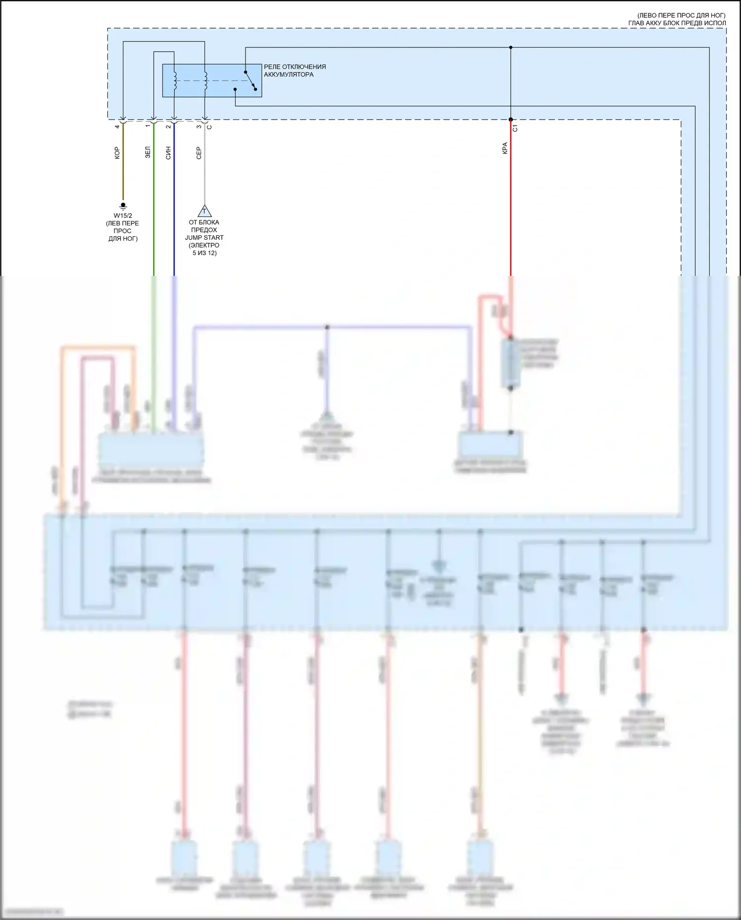 GLE-класс Mercedes-Benz V167 рестайлинг (2023-2024): Электросхема блока предохранителей реле (1 из 12) 