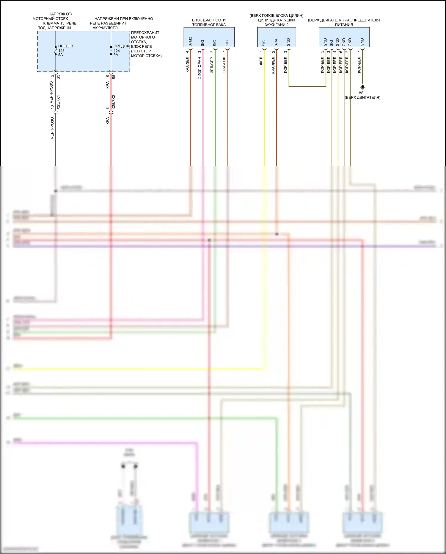 GLE-класс Mercedes-Benz V167 рестайлинг (2023-2024): Электросхема двигателя 2.0л турбо гибрид (2 из 10) 