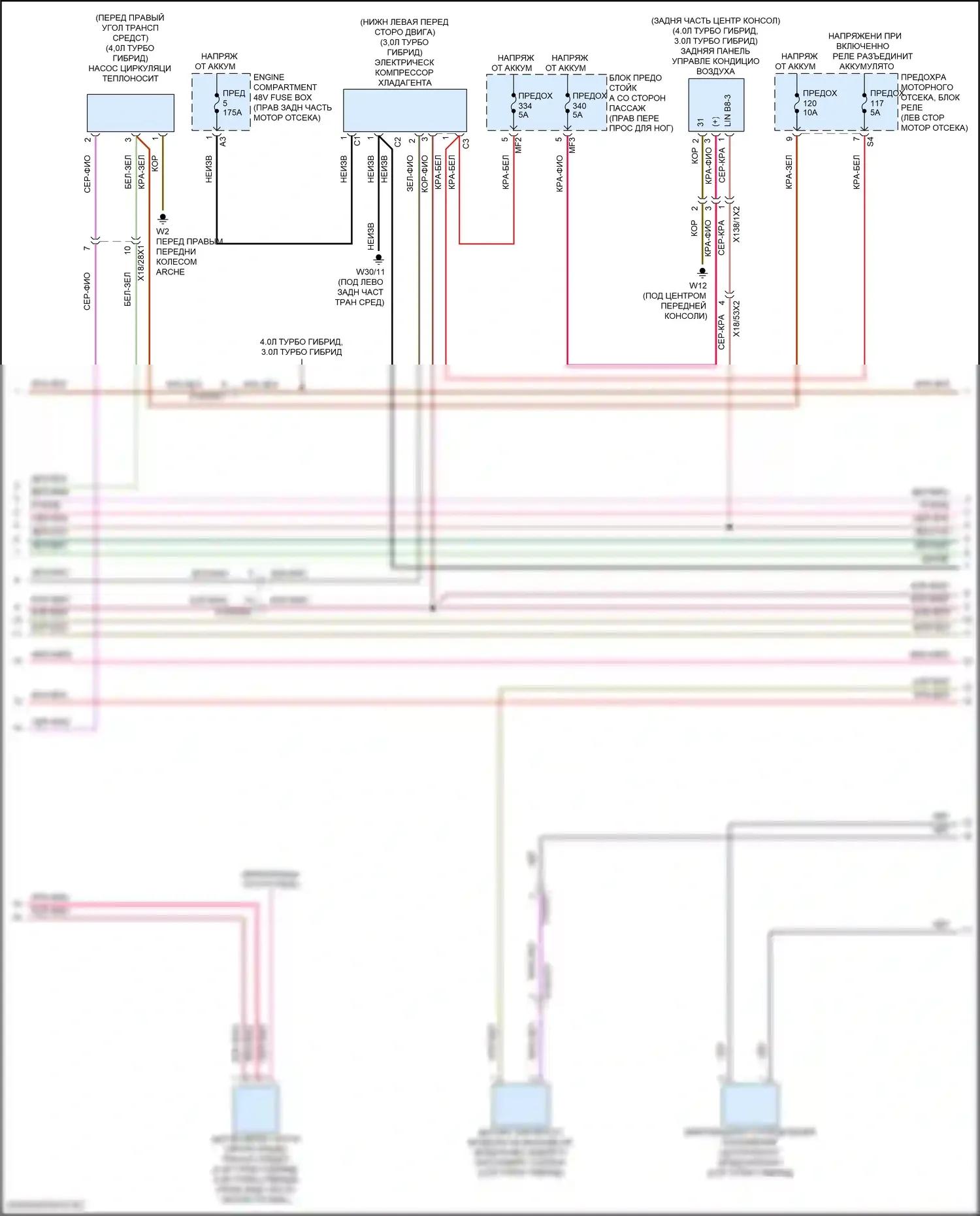 GLE-класс Mercedes-Benz V167 рестайлинг (2023-2024): Электросхема климат контроля (2 из 7) 